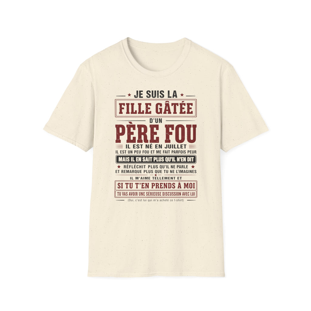 T-Shirt Papa Fou Né En Juillet