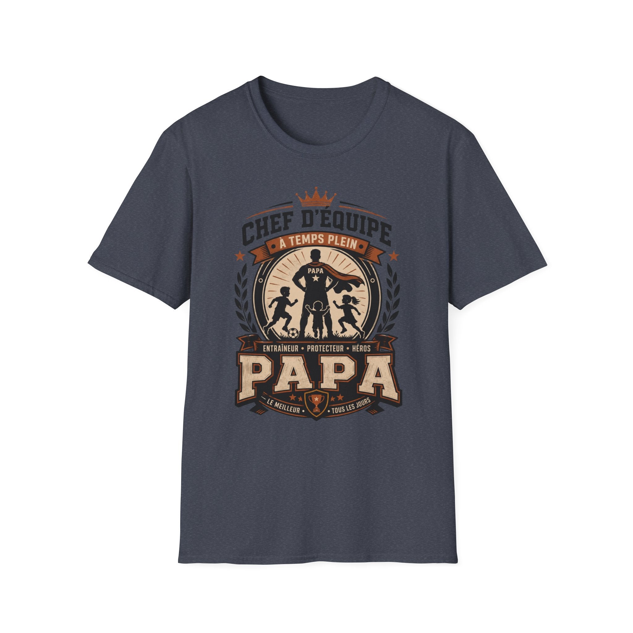 T-Shirt Papa Chef D'équipe A Temps Plein