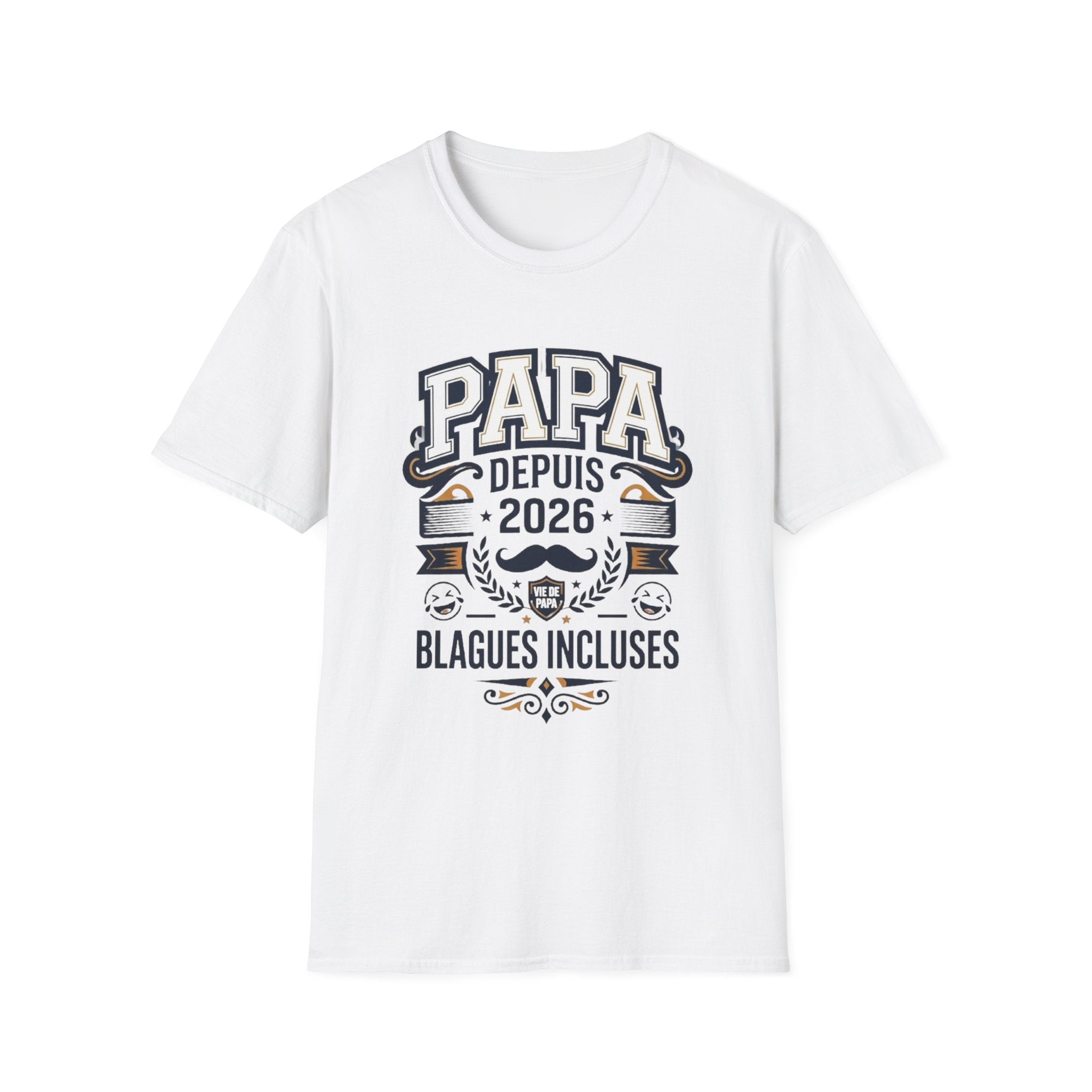 T-Shirt Papa Depuis 2026 Blagues Incluses