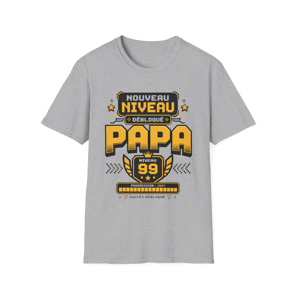 T-Shirt Nouveau Niveau Débloqué Papa