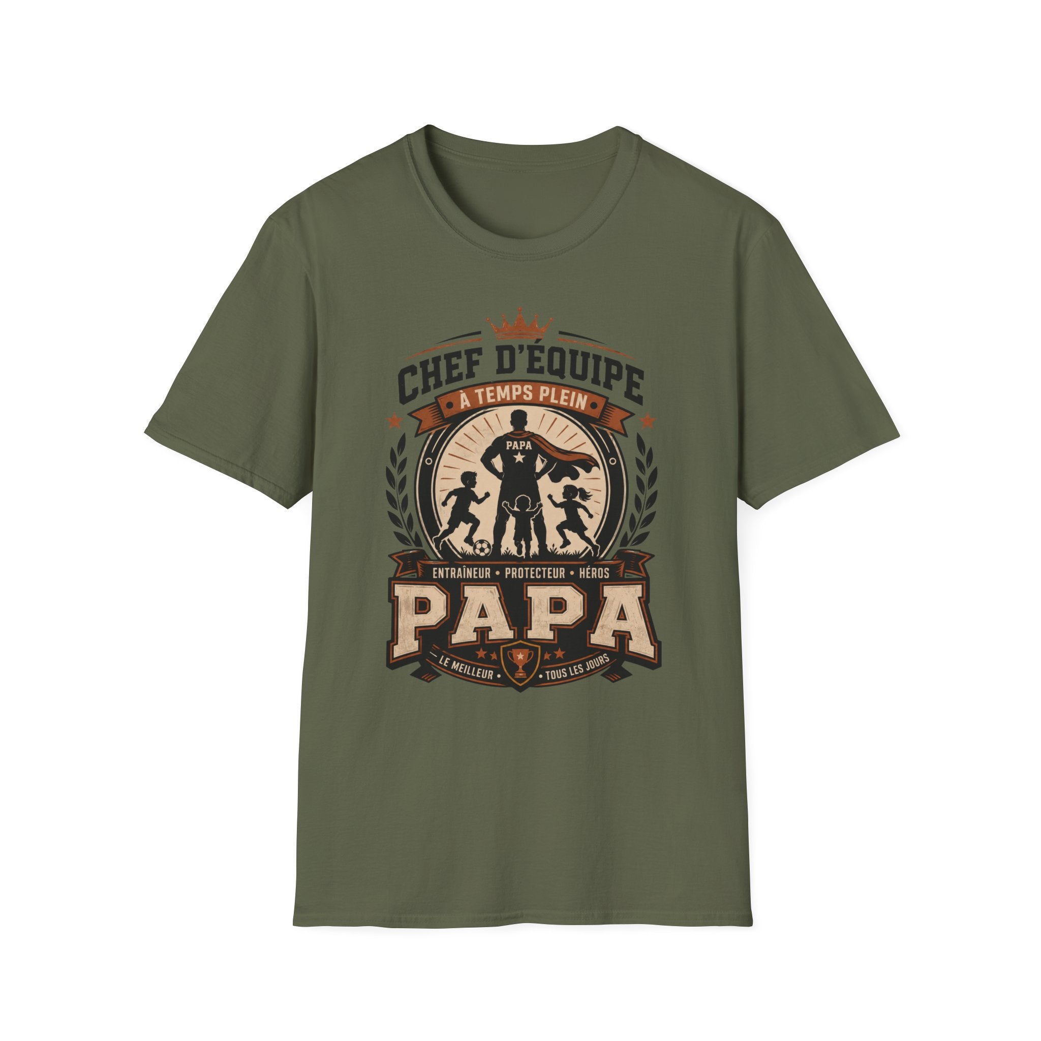 T-Shirt Papa Chef D'équipe A Temps Plein