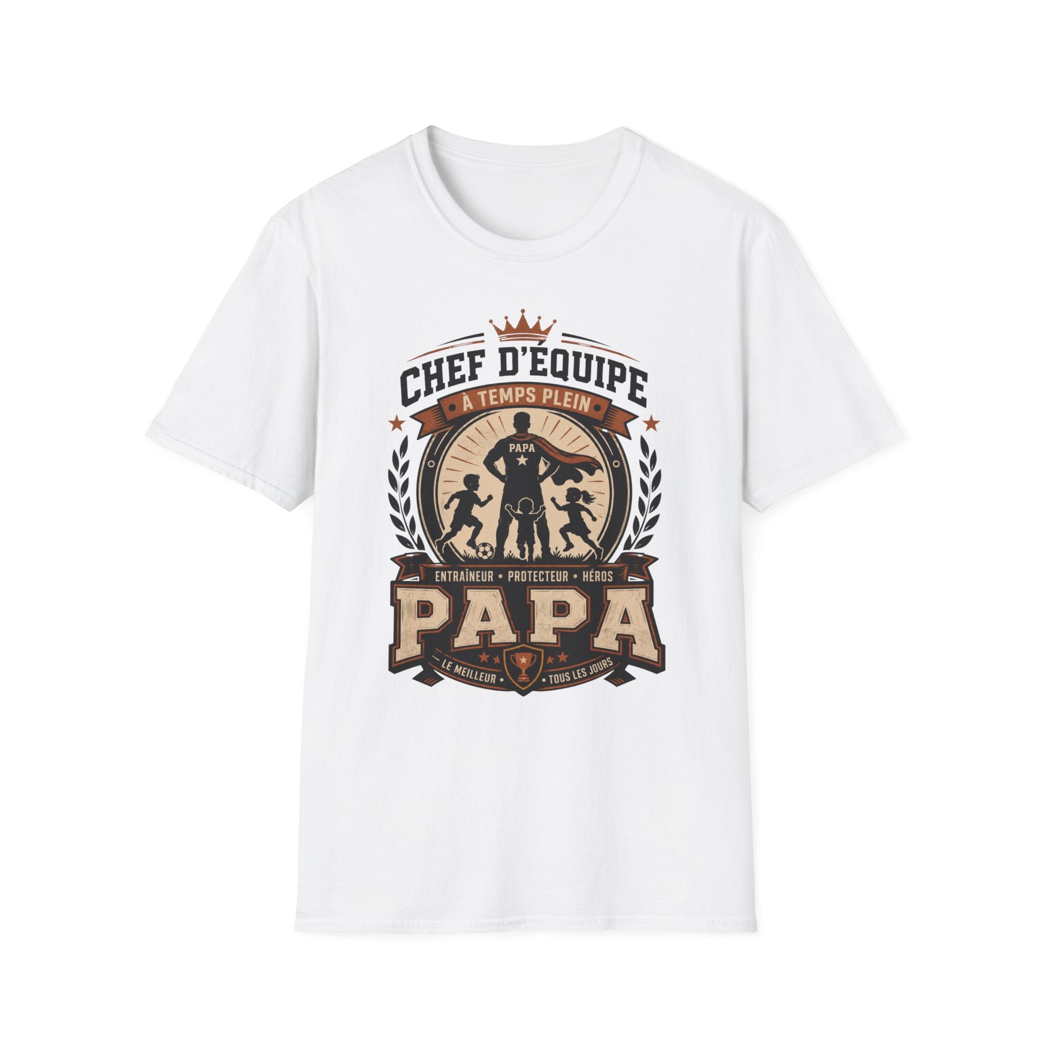 T-Shirt Papa Chef D'équipe A Temps Plein