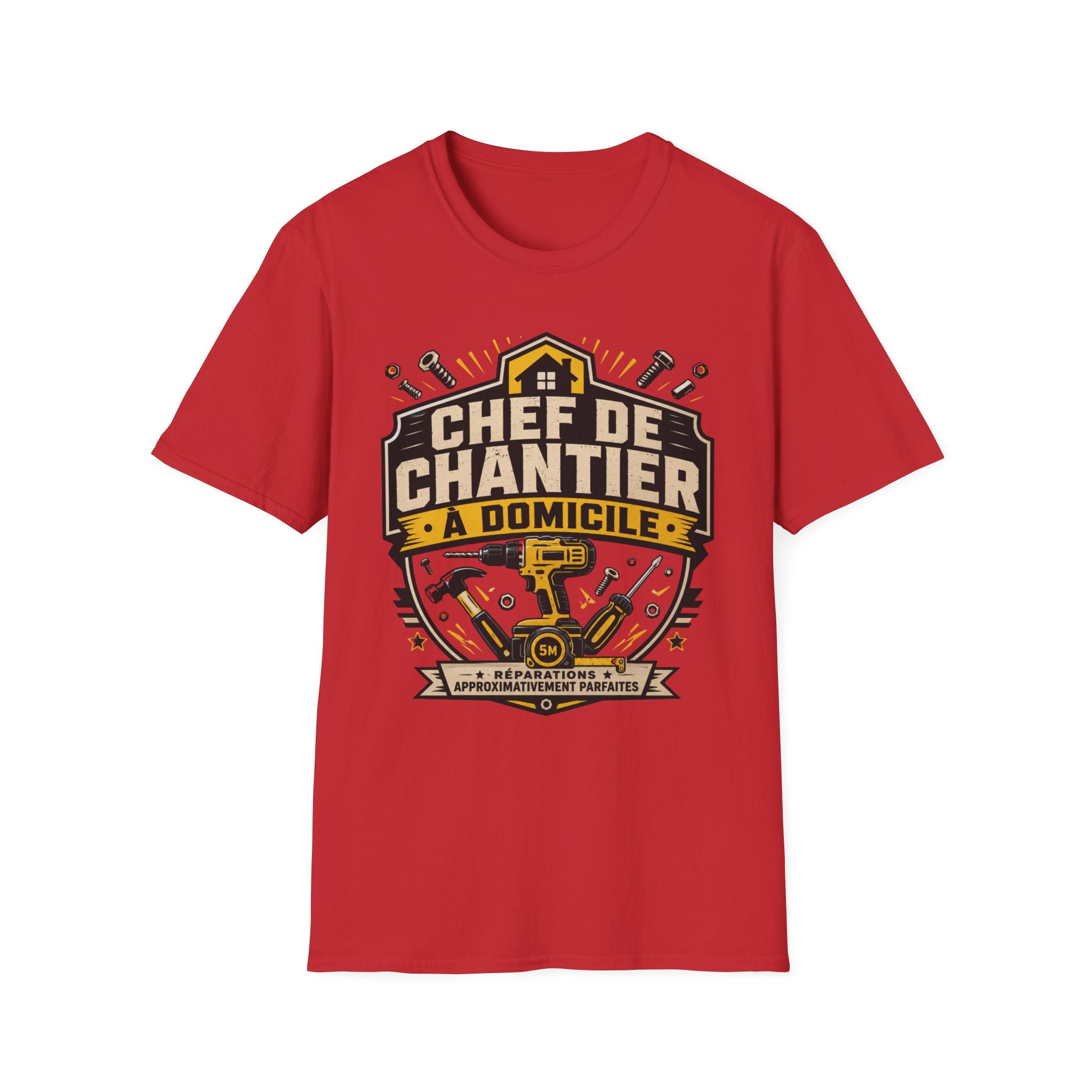 T-Shirt Papa Chef De Chantier A Domicile