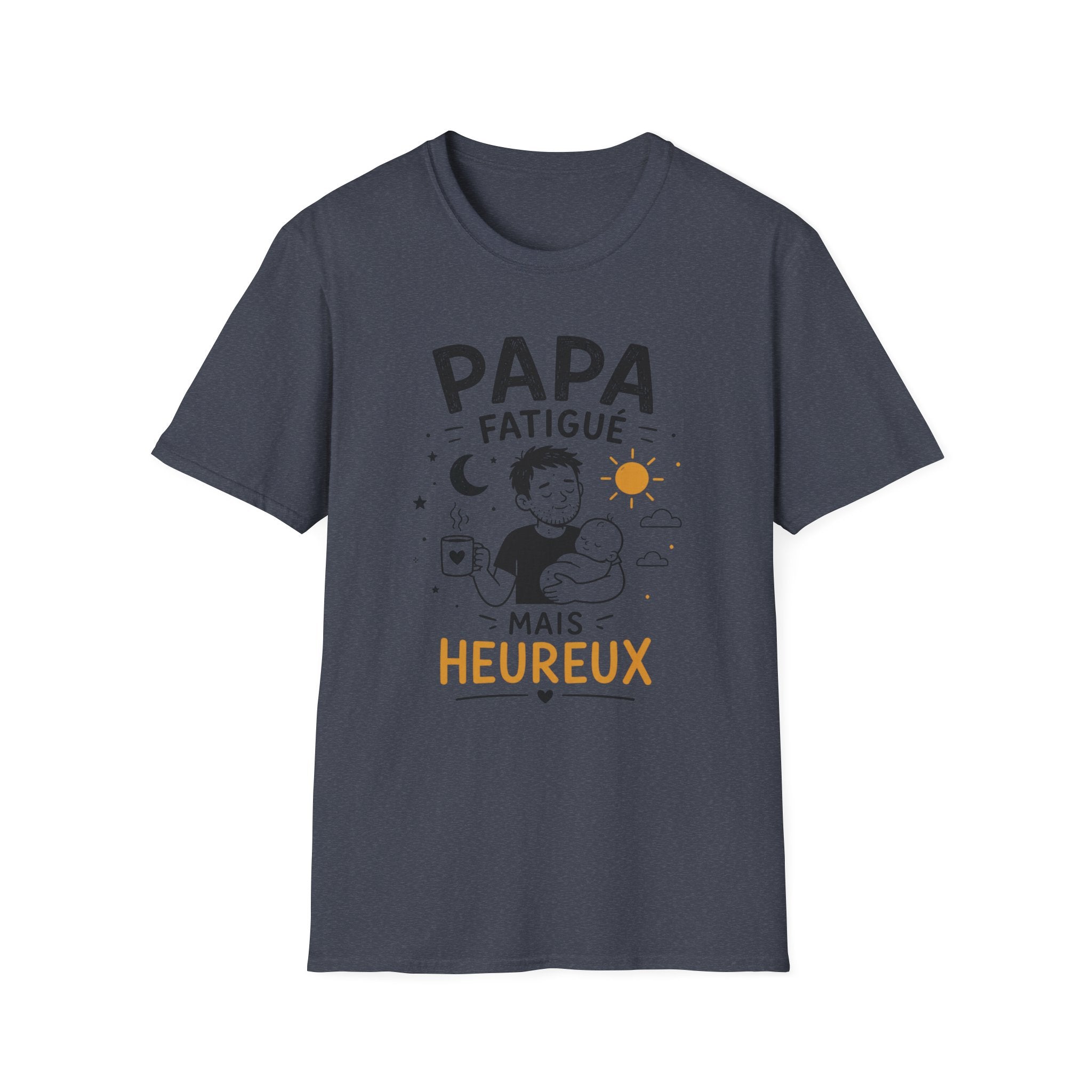 T-Shirt Papa Fatigué Mais Heureux