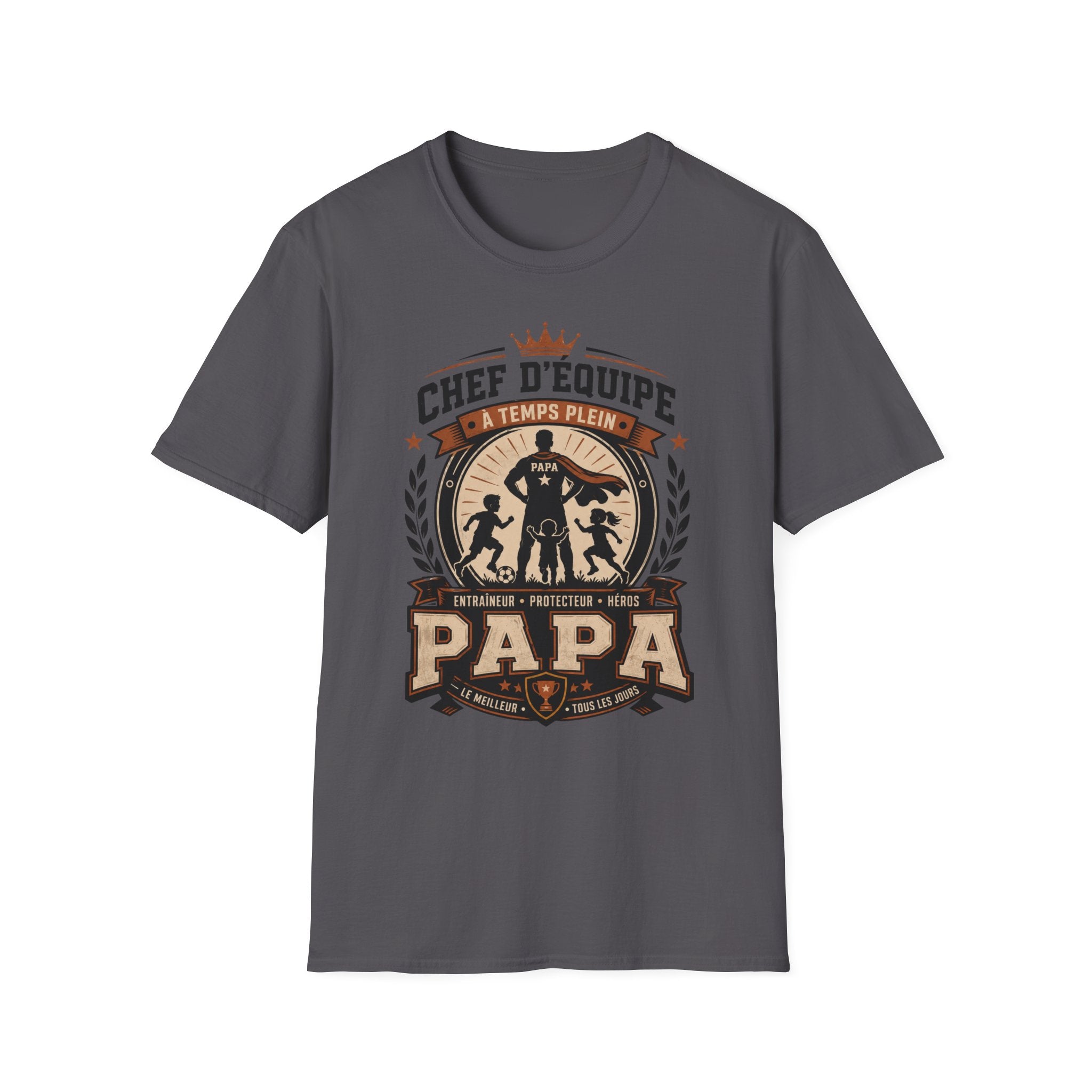 T-Shirt Papa Chef D'équipe A Temps Plein