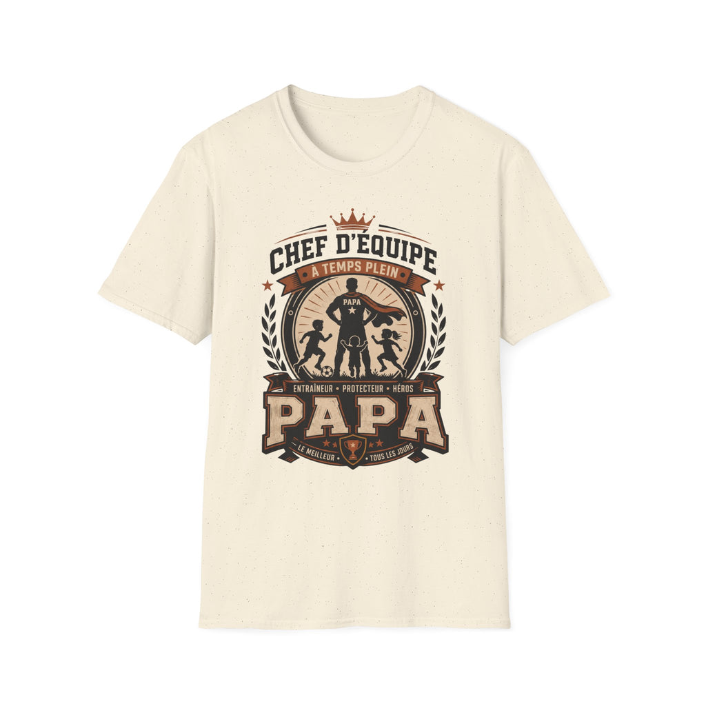 T-Shirt Papa Chef D'équipe A Temps Plein