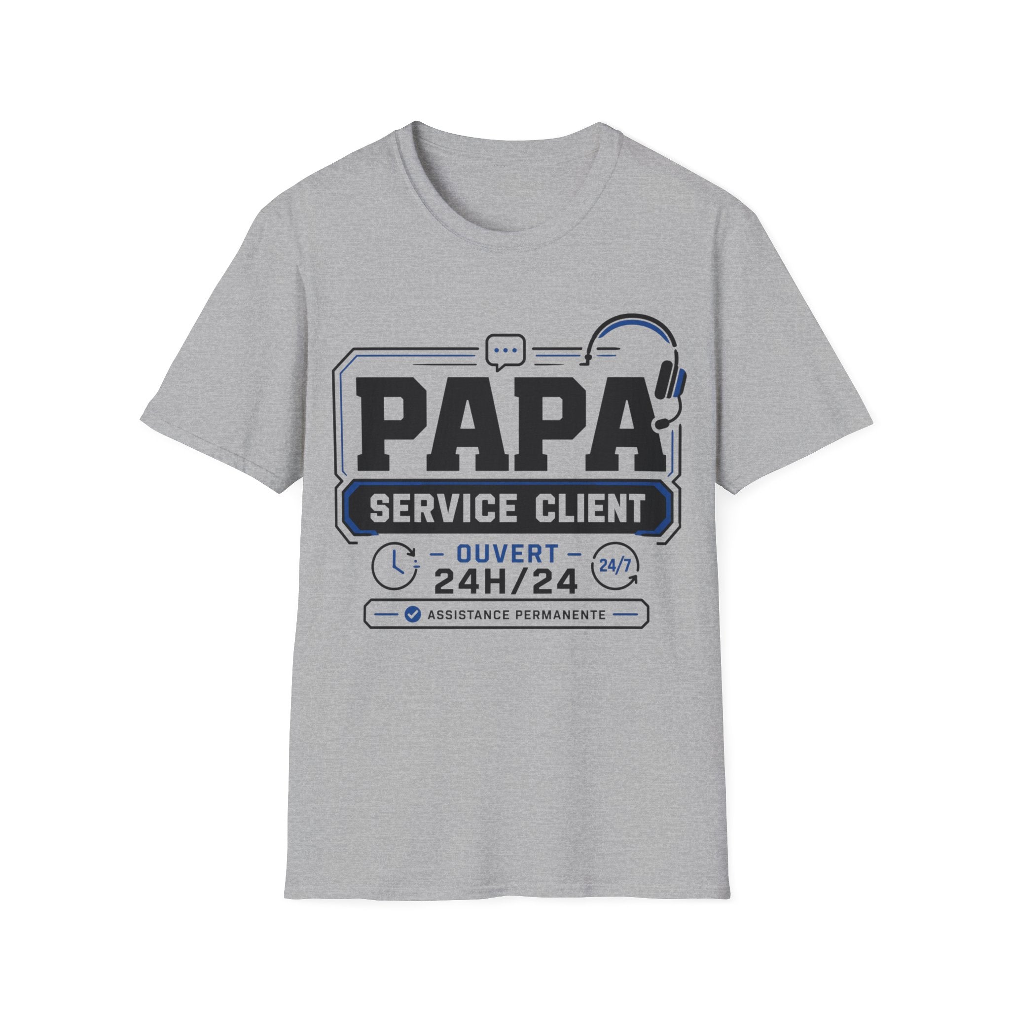 T-Shirt Papa Service Client Ouvert 24h