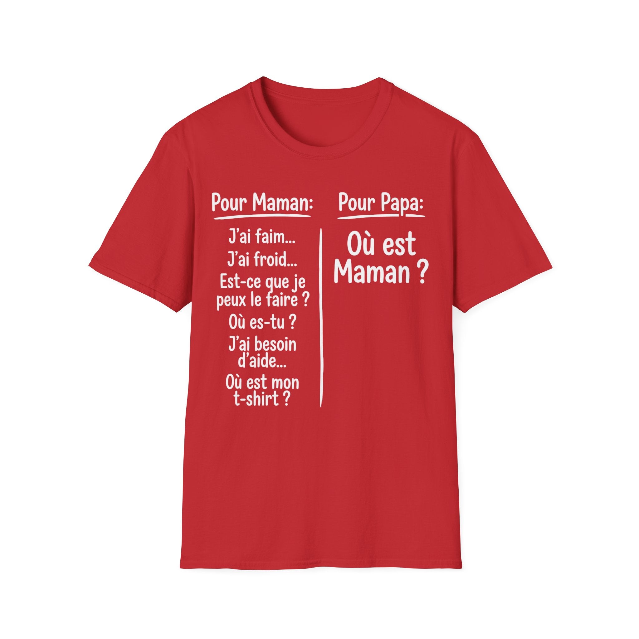 T-Shirt Comparaison Maman Papa