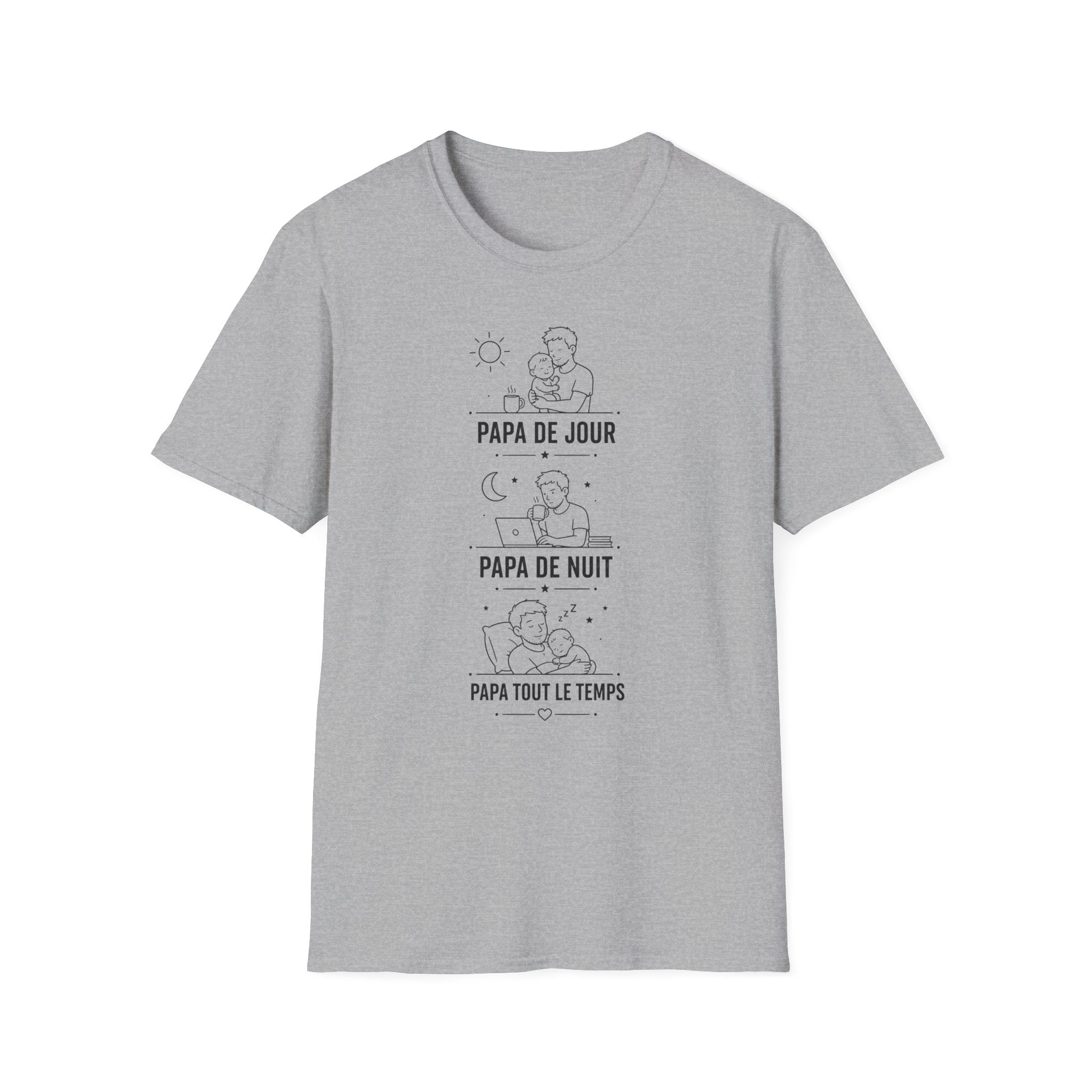 T-Shirt Papa De Jour Papa De Nuit