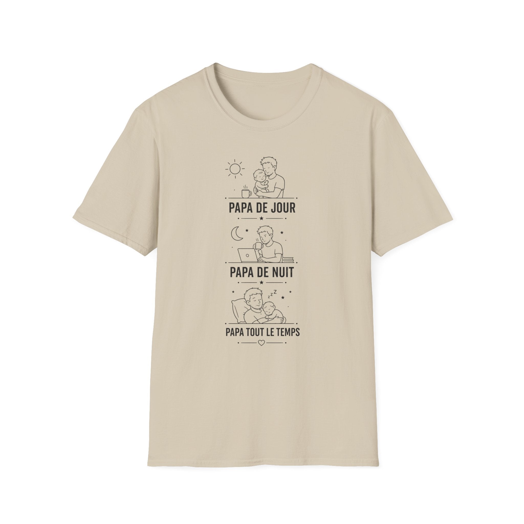 T-Shirt Papa De Jour Papa De Nuit