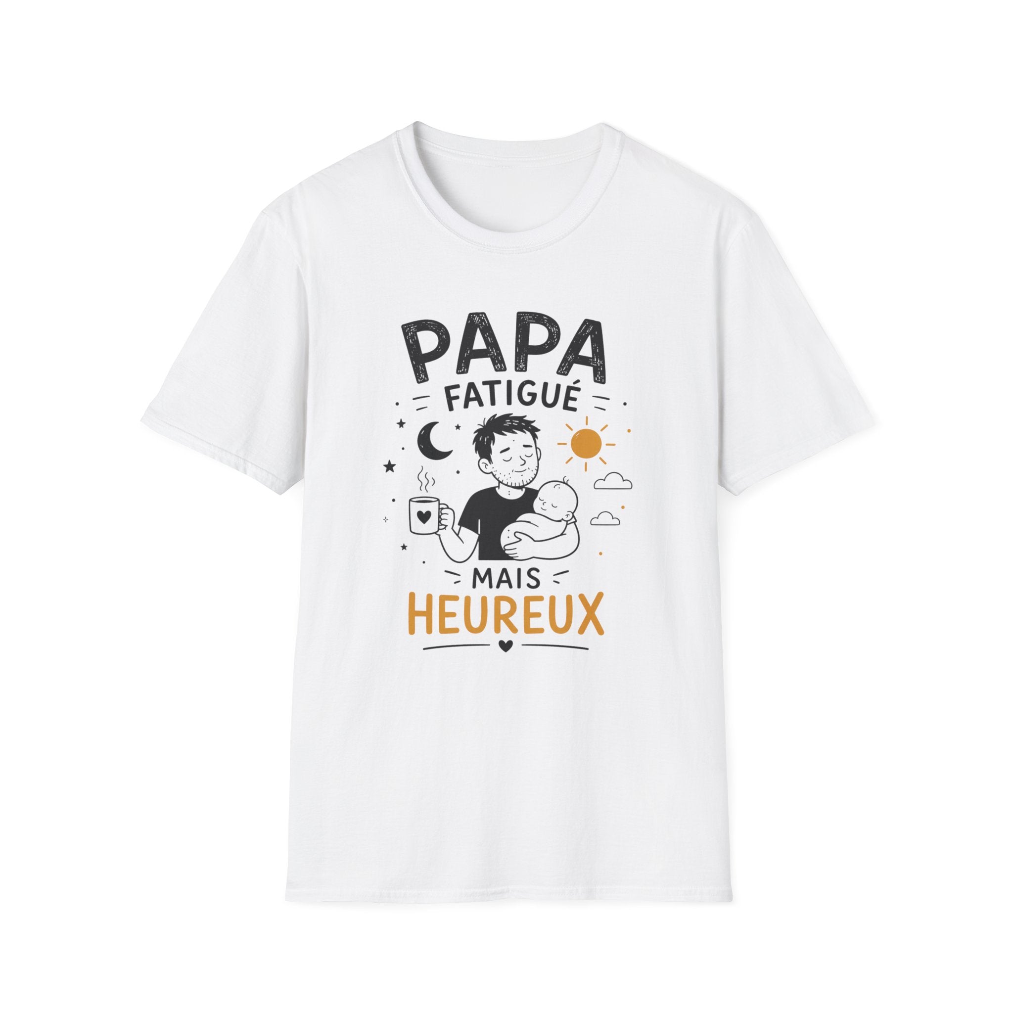T-Shirt Papa Fatigué Mais Heureux