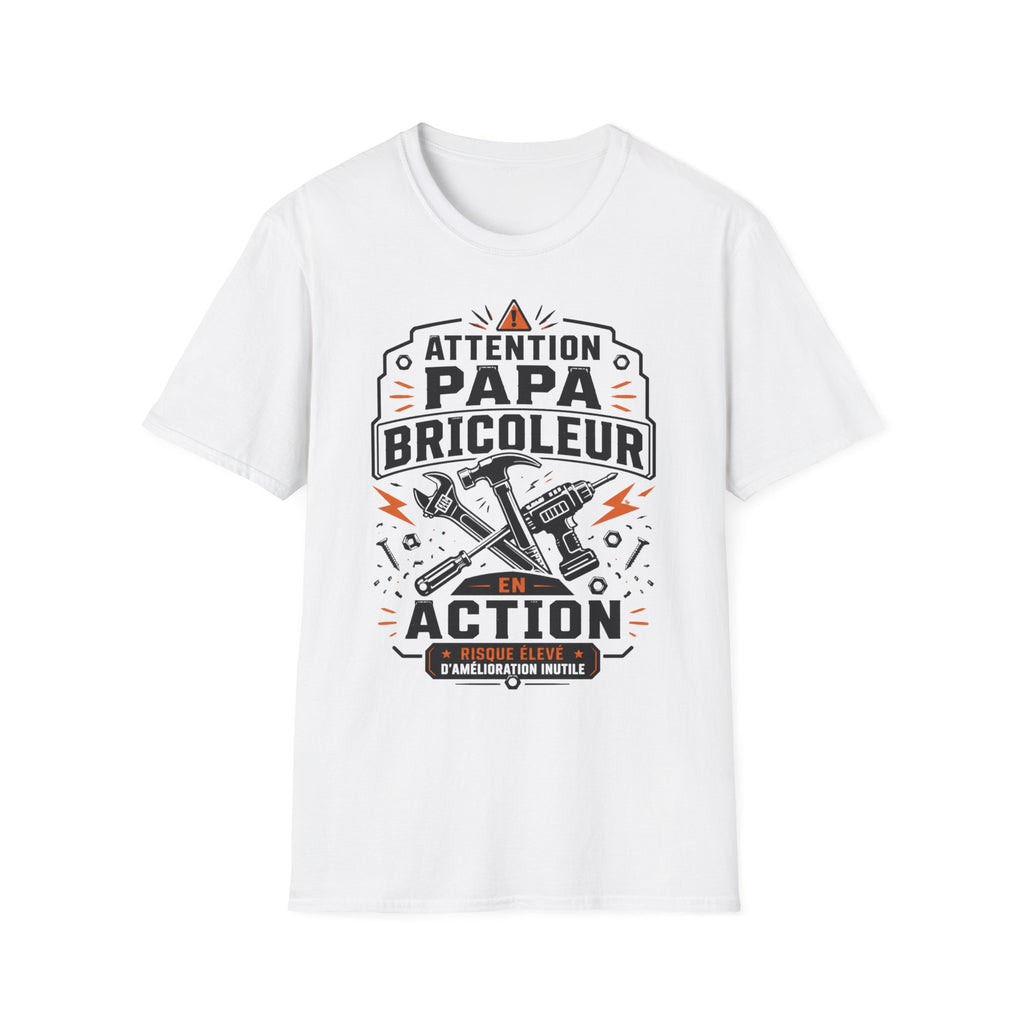 T-Shirt Attention Papa Bricoleur En Action