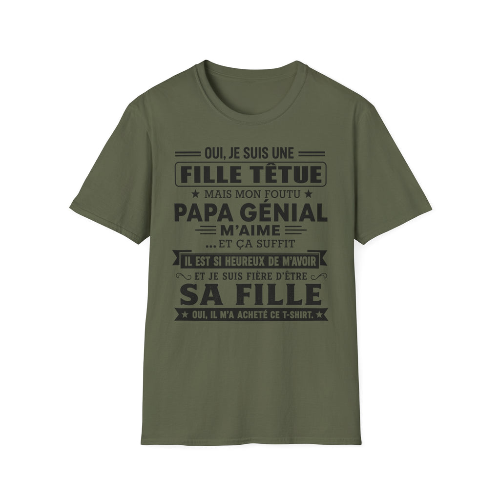 T-Shirt Fille De Papa Génial