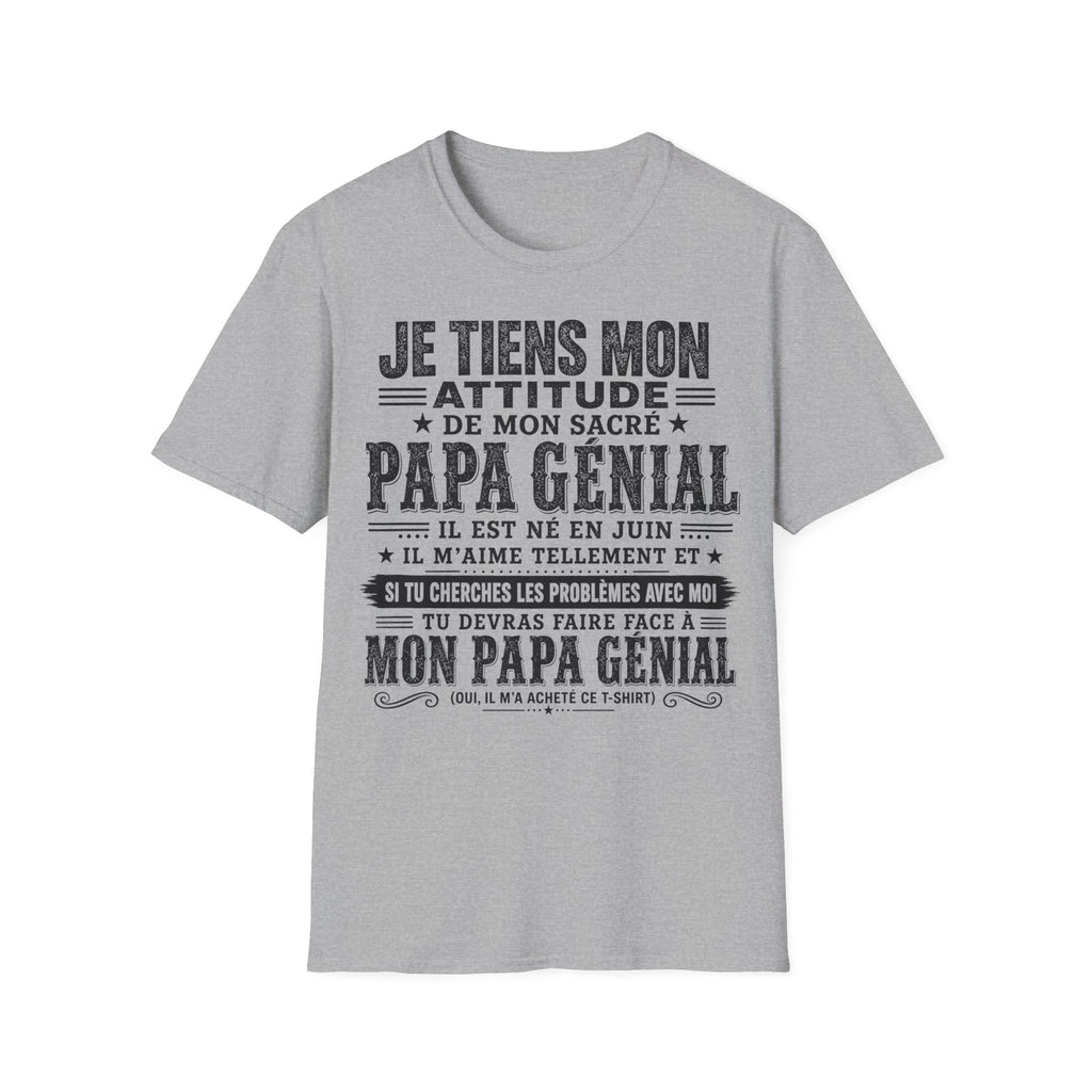 T-Shirt Papa Génial Né En Juin
