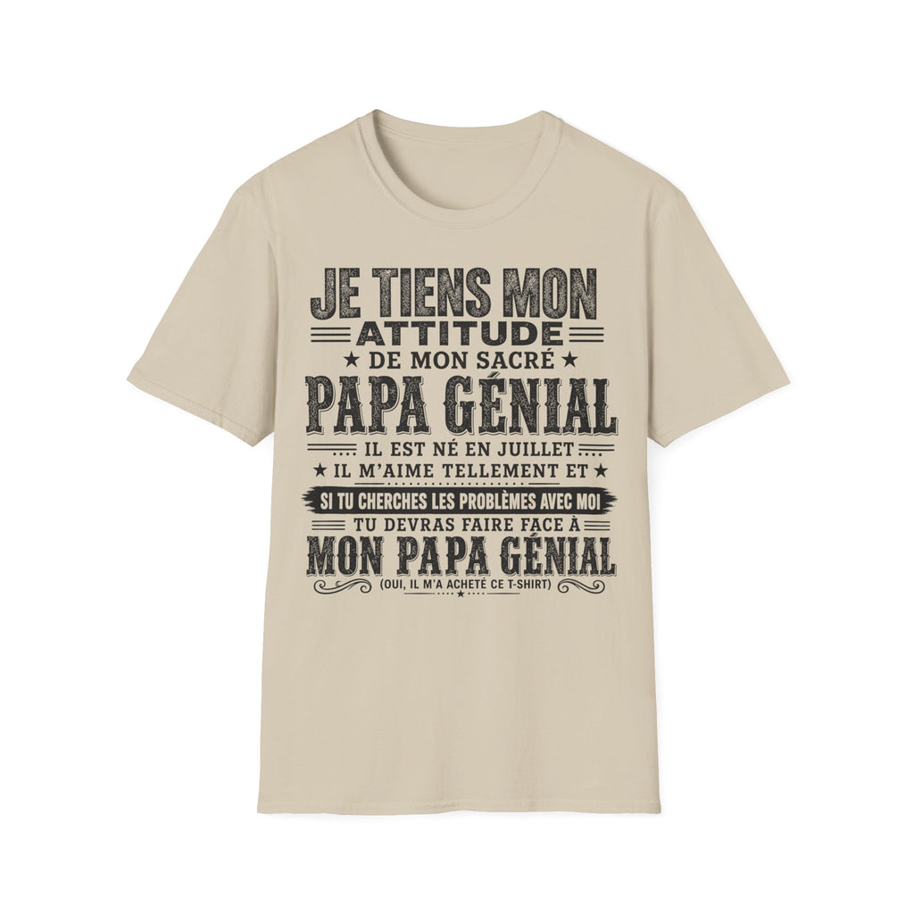 T-Shirt Papa Génial Né En Juillet
