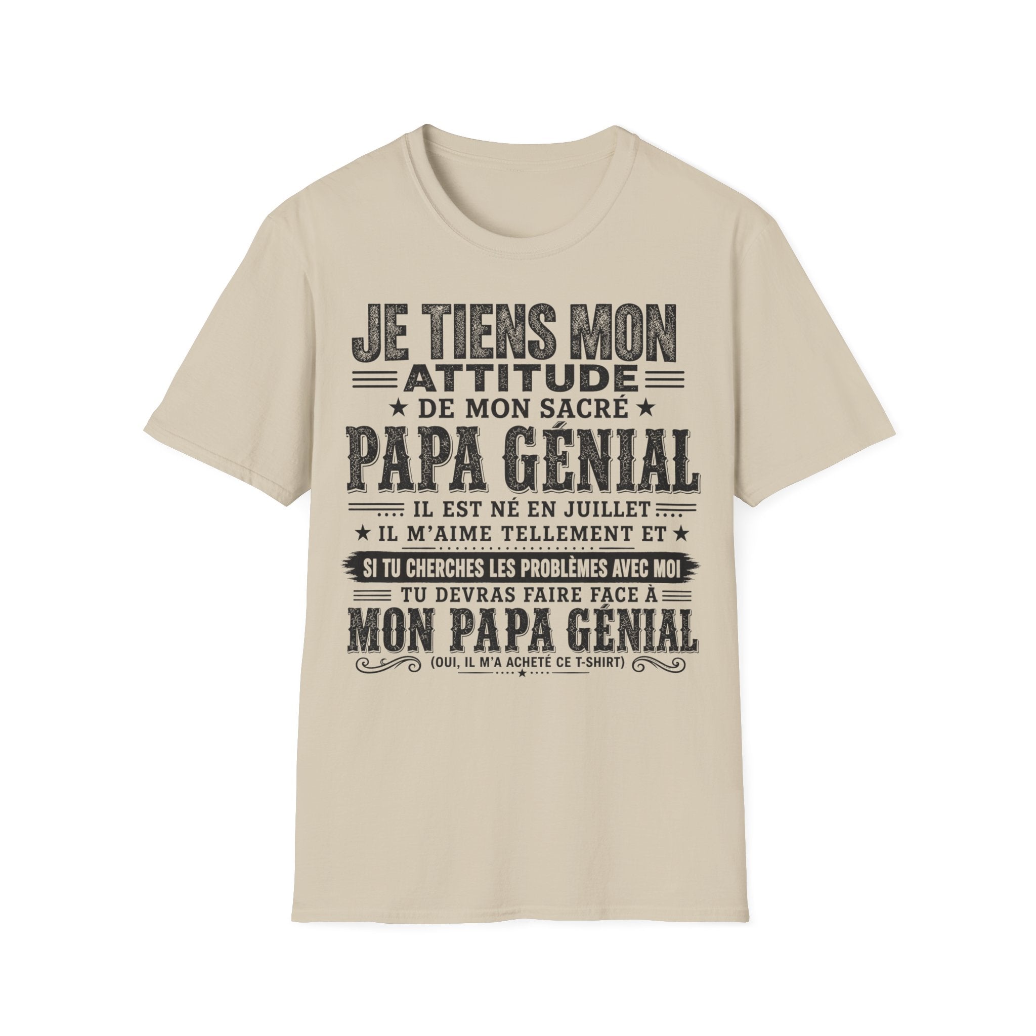 T-Shirt Papa Génial Né En Juillet