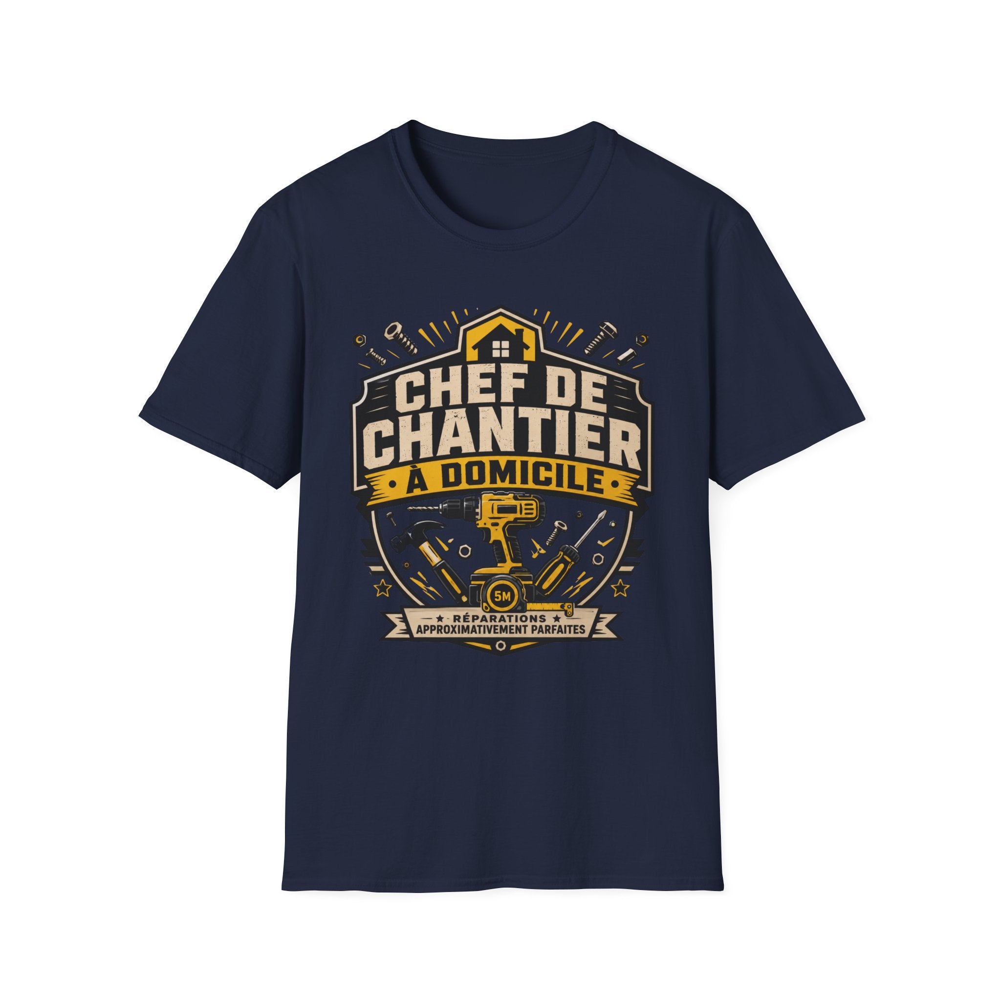 T-Shirt Papa Chef De Chantier A Domicile