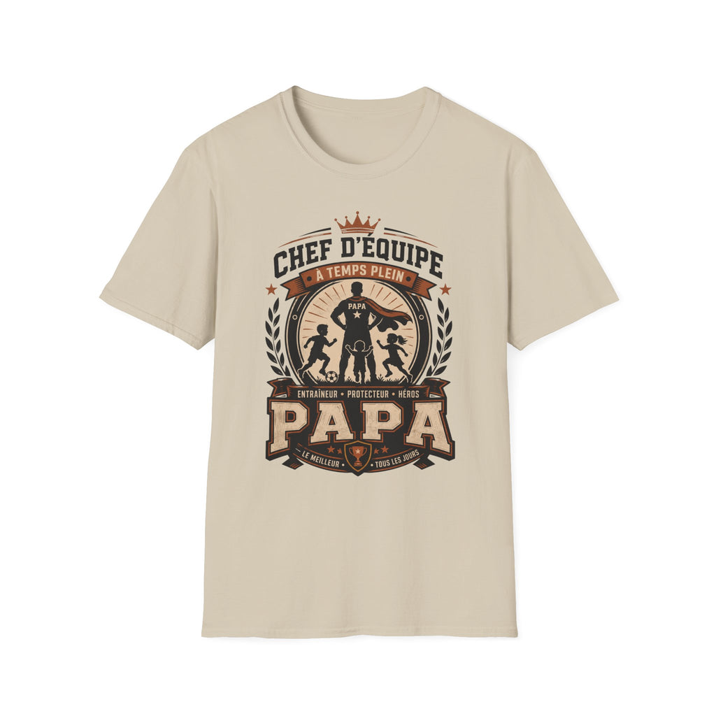 T-Shirt Papa Chef D'équipe A Temps Plein
