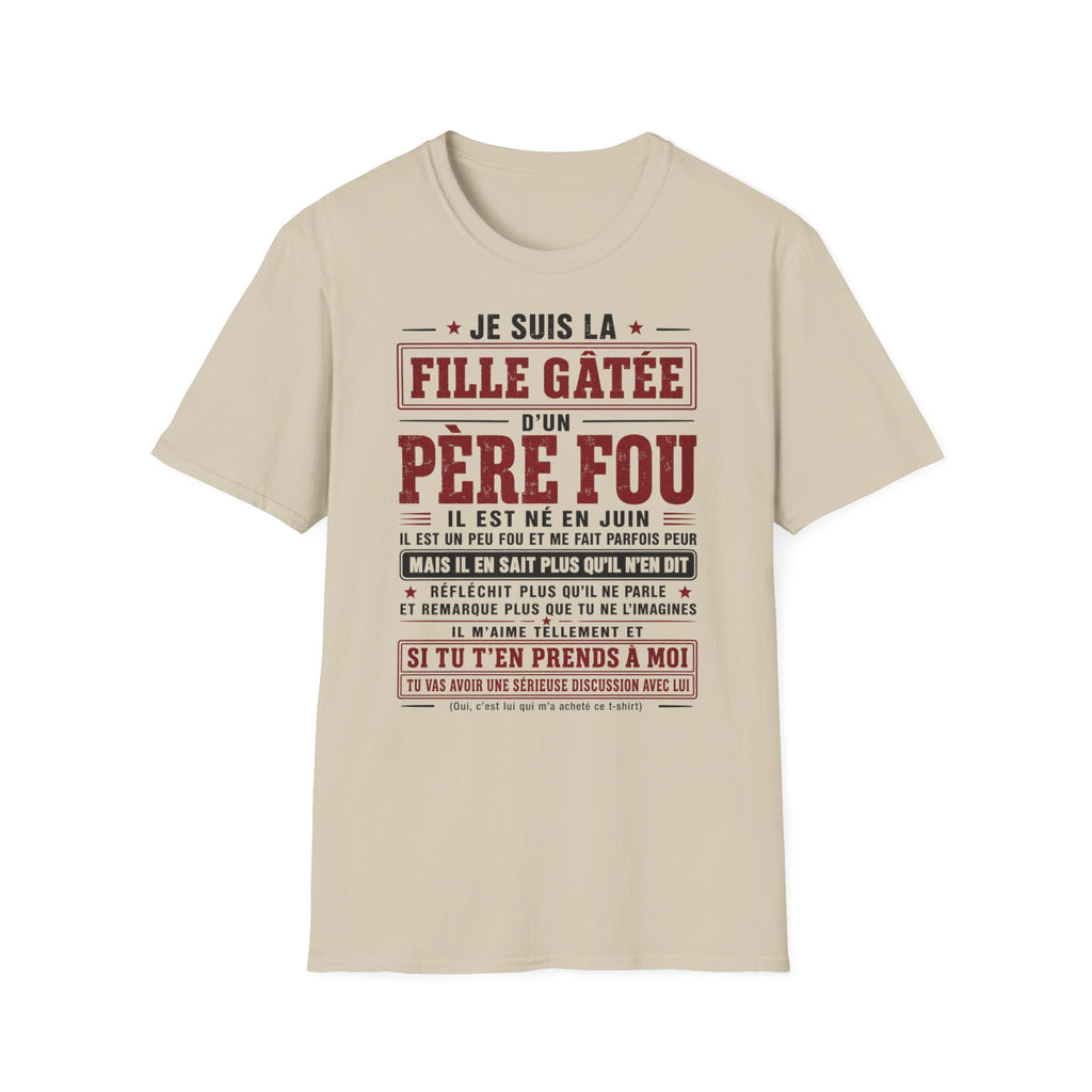 T-Shirt Papa Fou Né En Juin