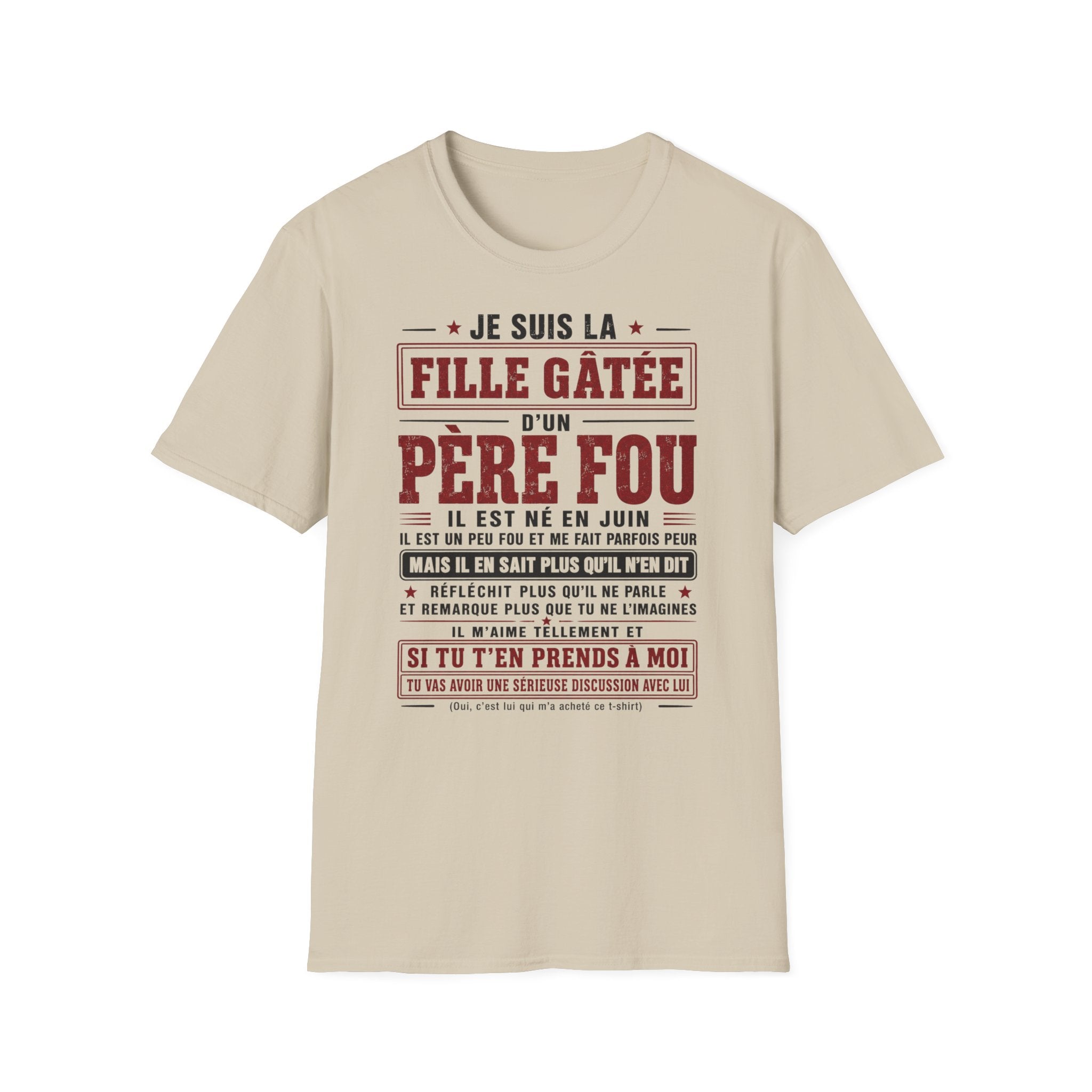 T-Shirt Papa Fou Né En Juin