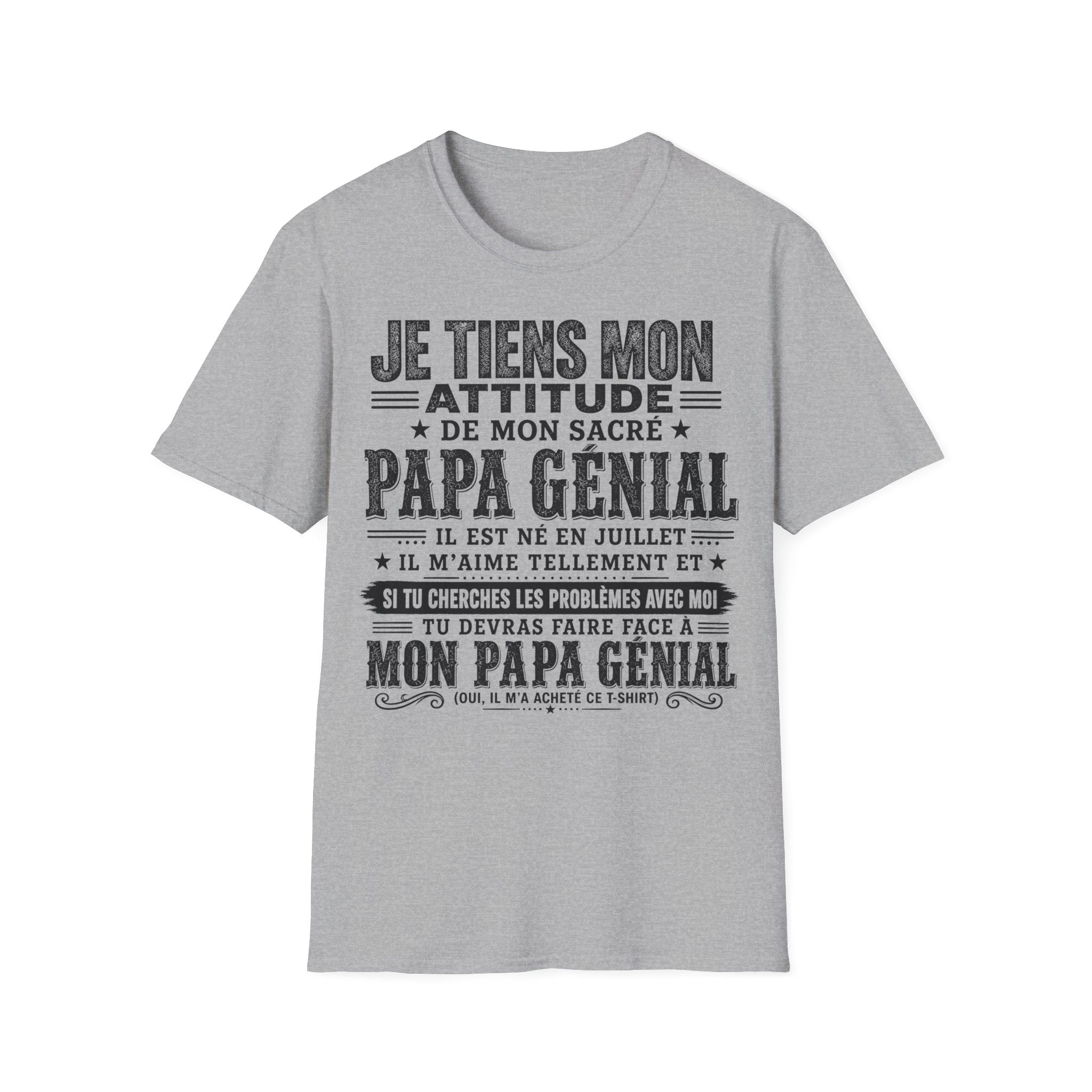 T-Shirt Papa Génial Né En Juillet