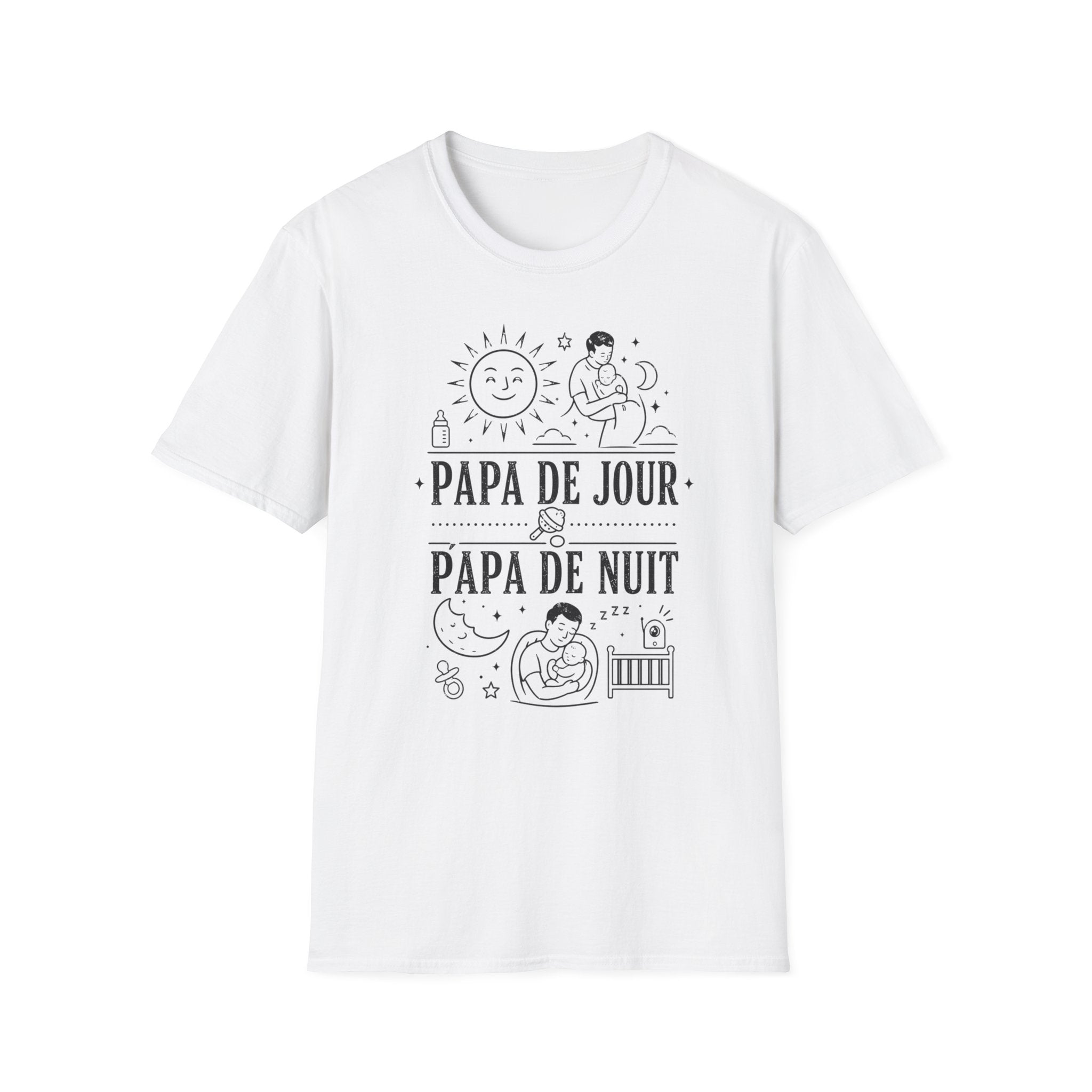 T-Shirt Papa De Jour Papa De Nuit