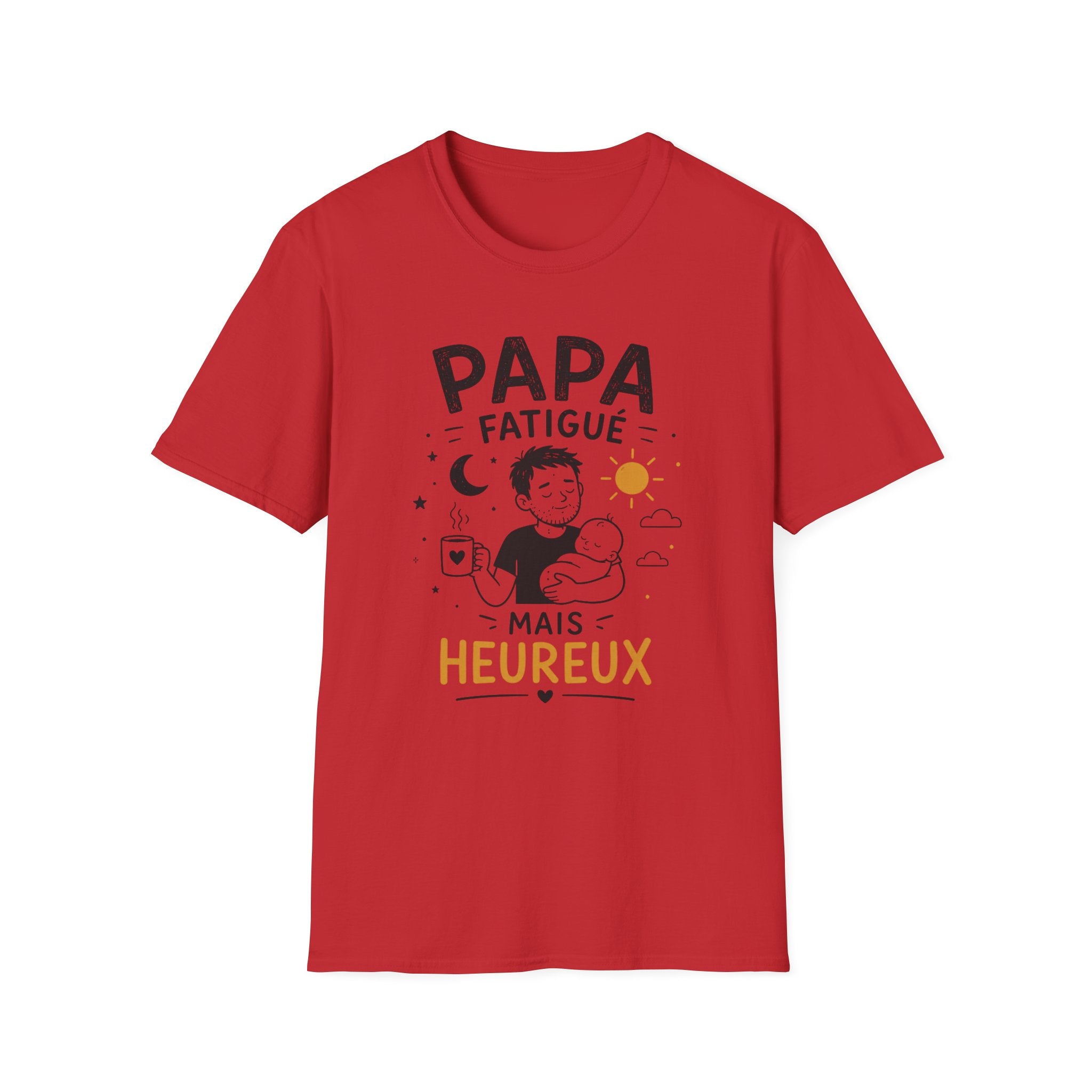 T-Shirt Papa Fatigué Mais Heureux