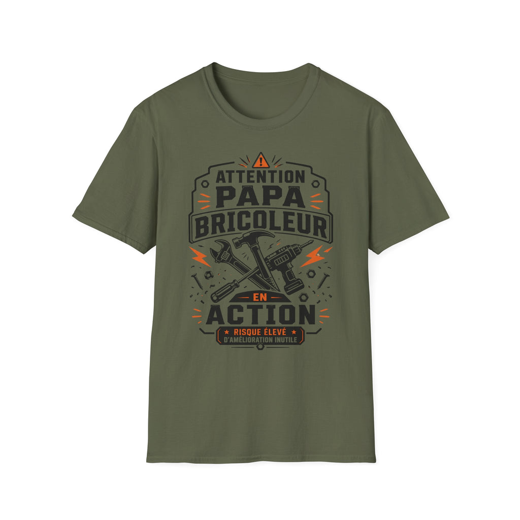 T-Shirt Attention Papa Bricoleur En Action