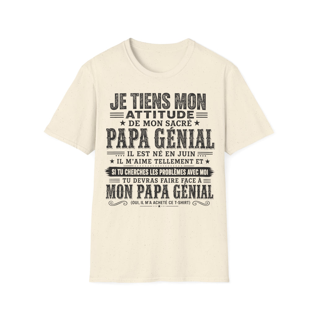 T-Shirt Papa Génial Né En Juin
