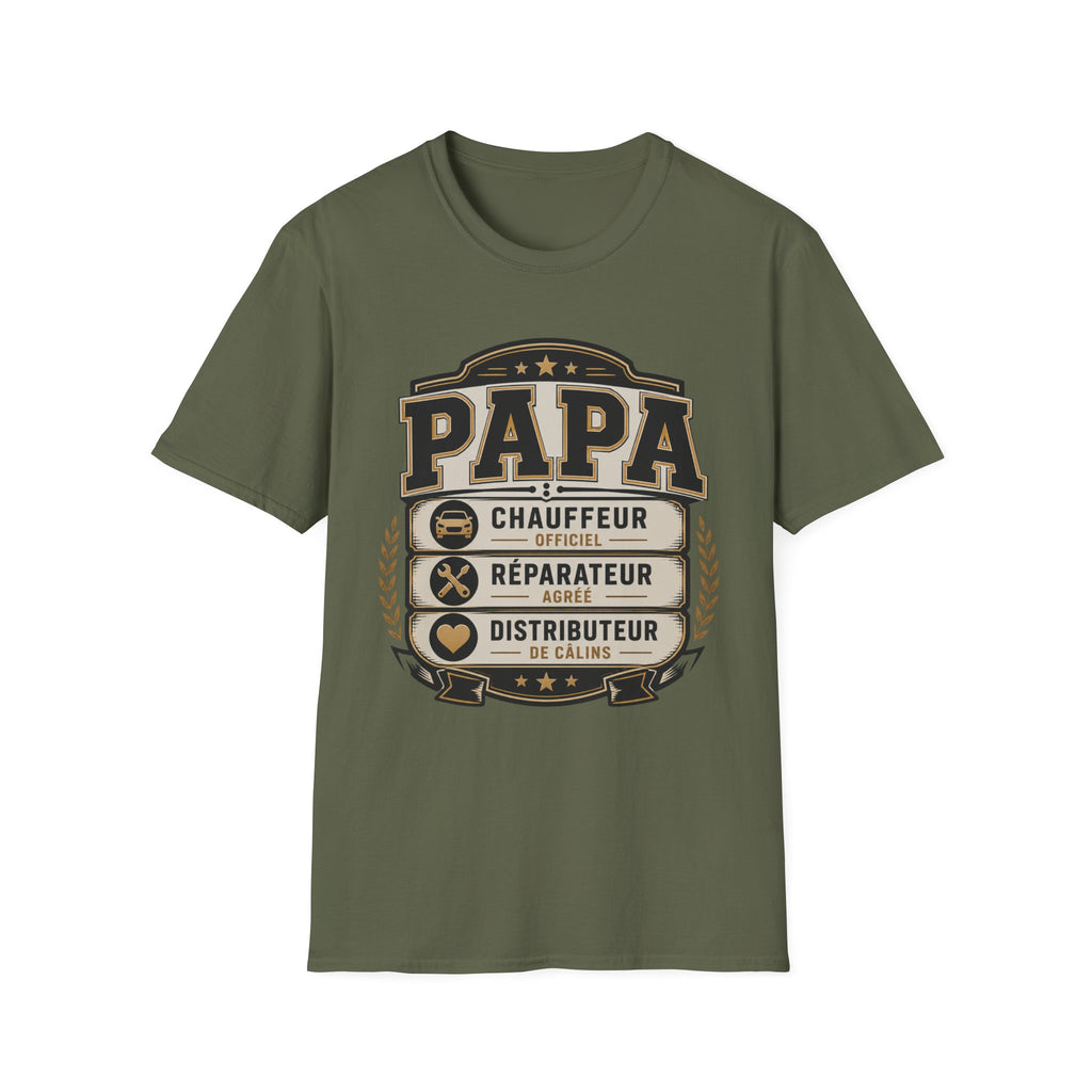 T-Shirt Papa Chauffeur Réparateur Distributeur
