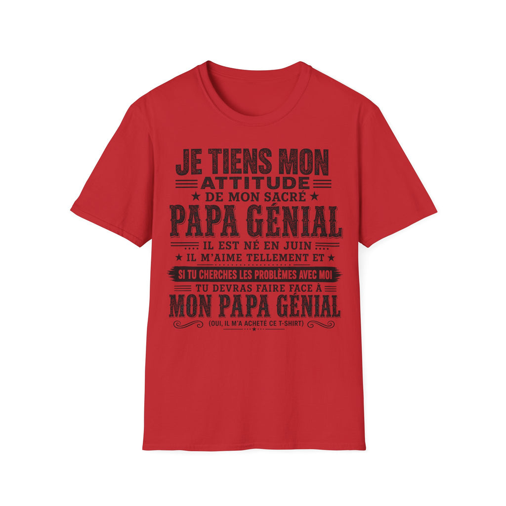 T-Shirt Papa Génial Né En Juin