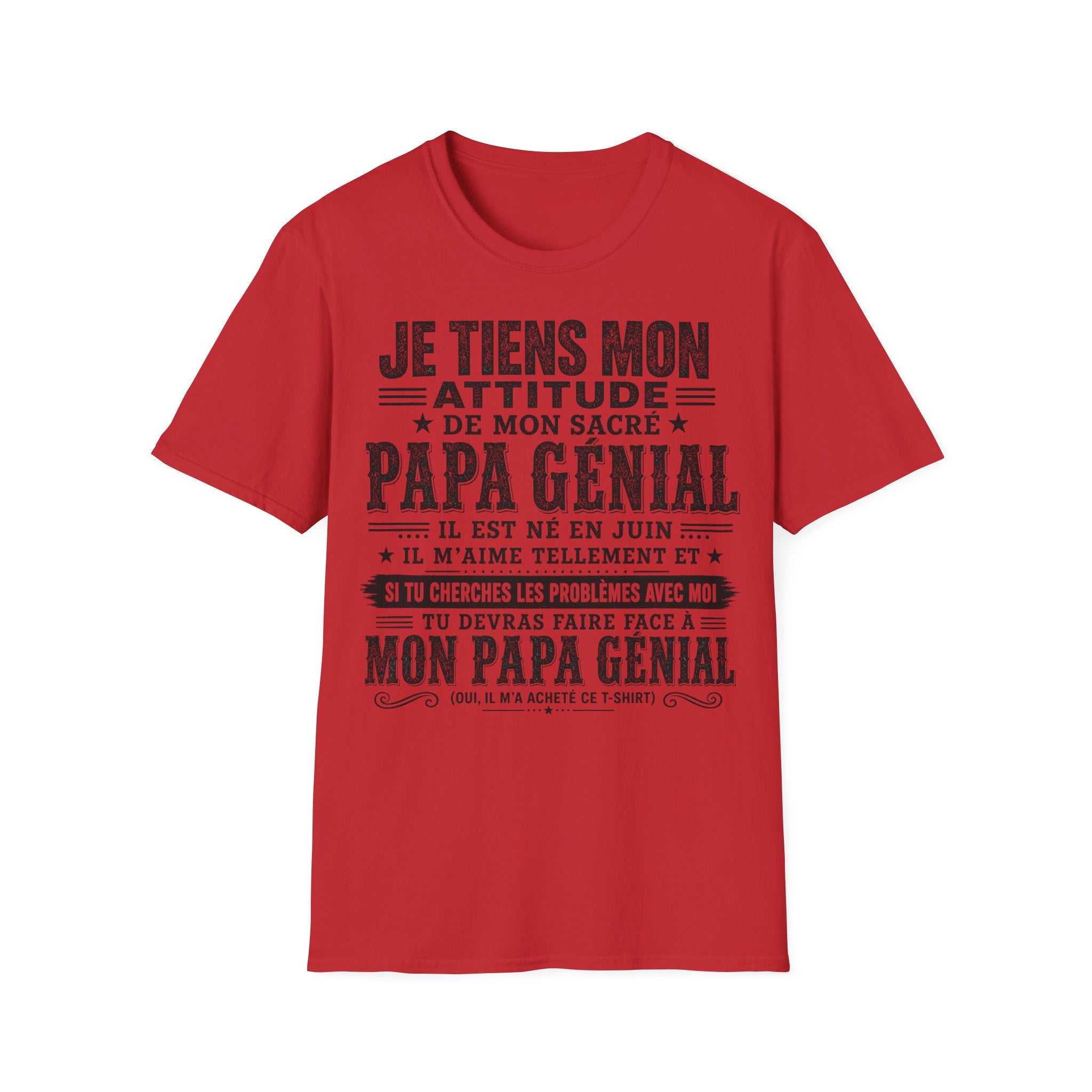 T-Shirt Papa Génial Né En Juin