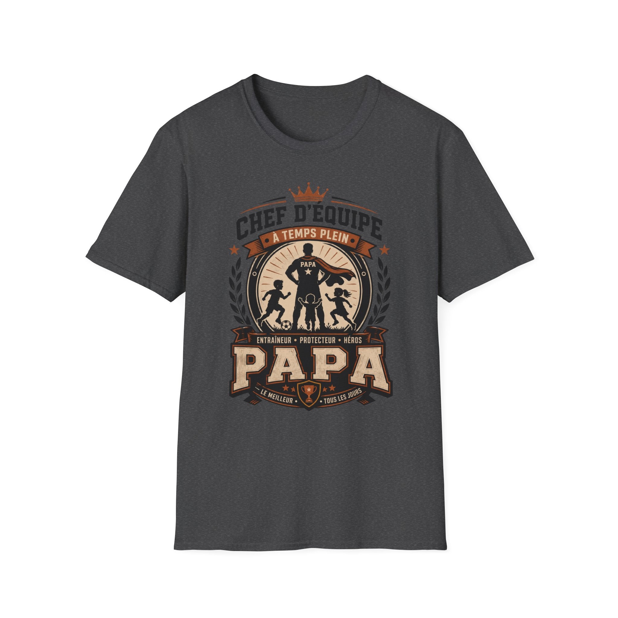 T-Shirt Papa Chef D'équipe A Temps Plein