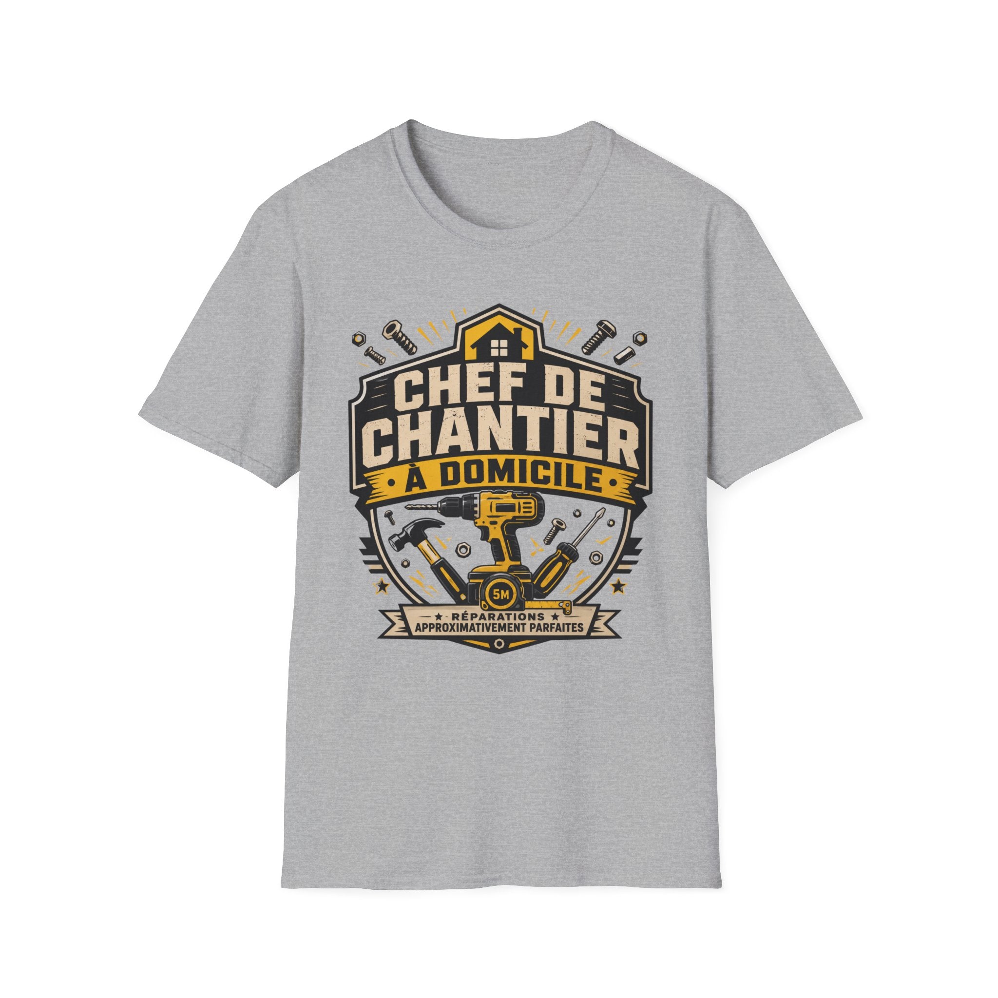 T-Shirt Papa Chef De Chantier A Domicile