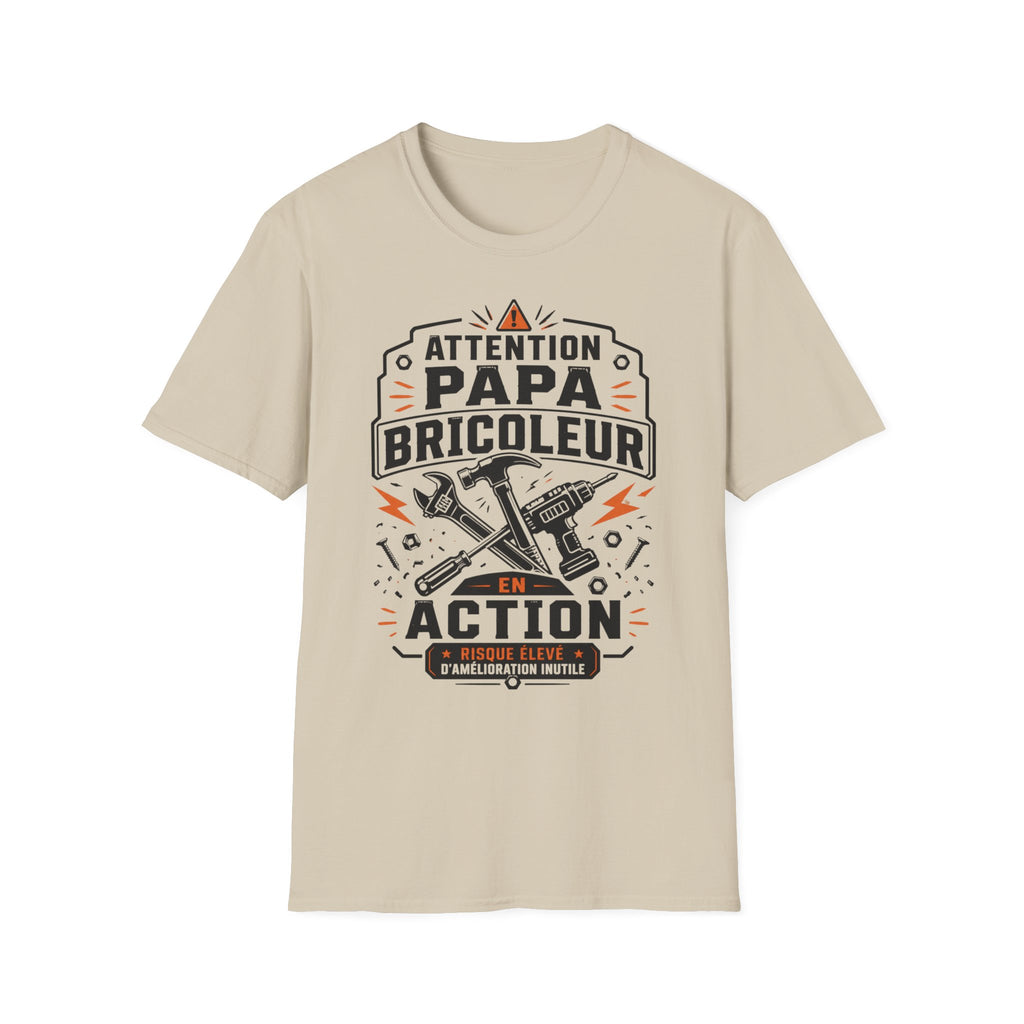 T-Shirt Attention Papa Bricoleur En Action