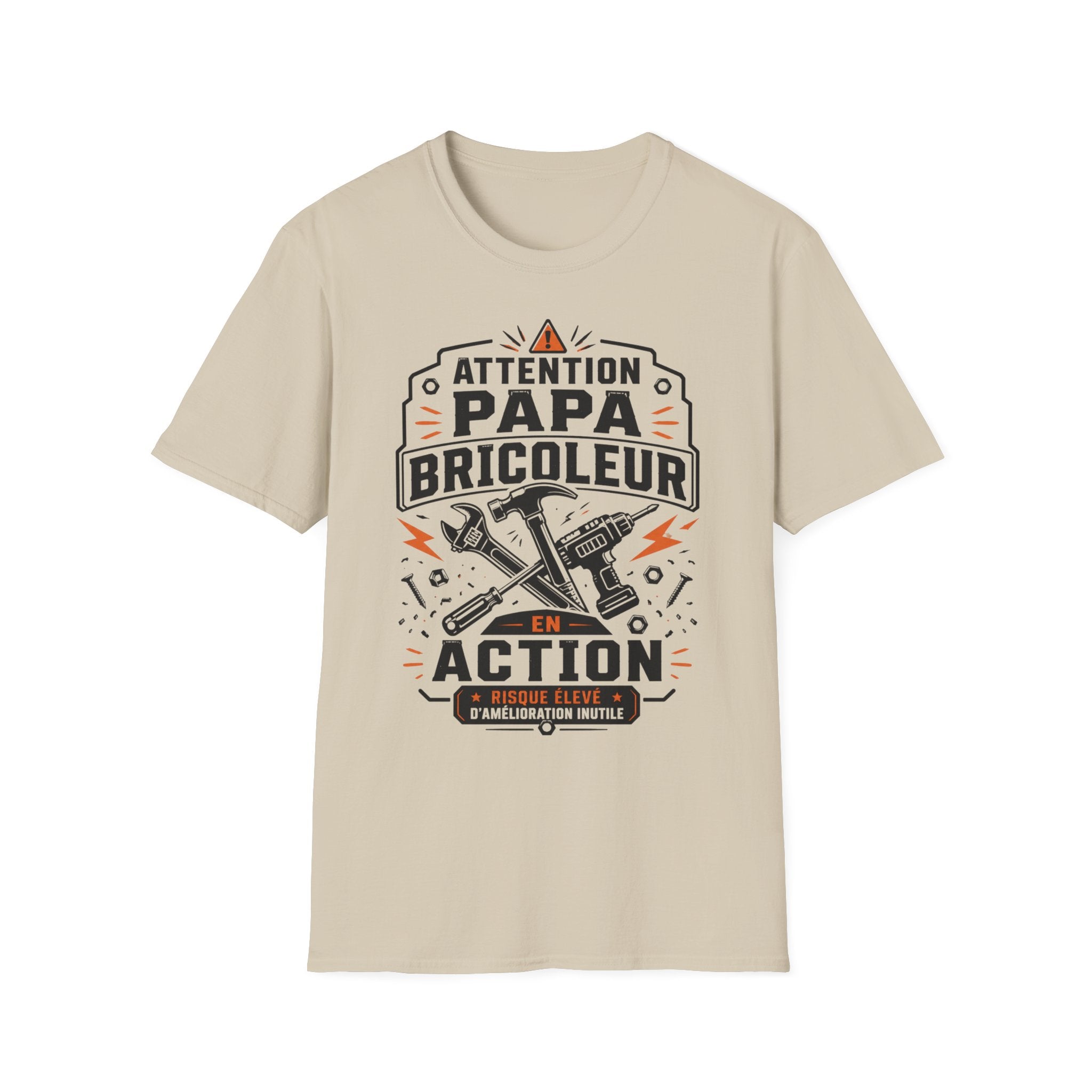 T-Shirt Attention Papa Bricoleur En Action
