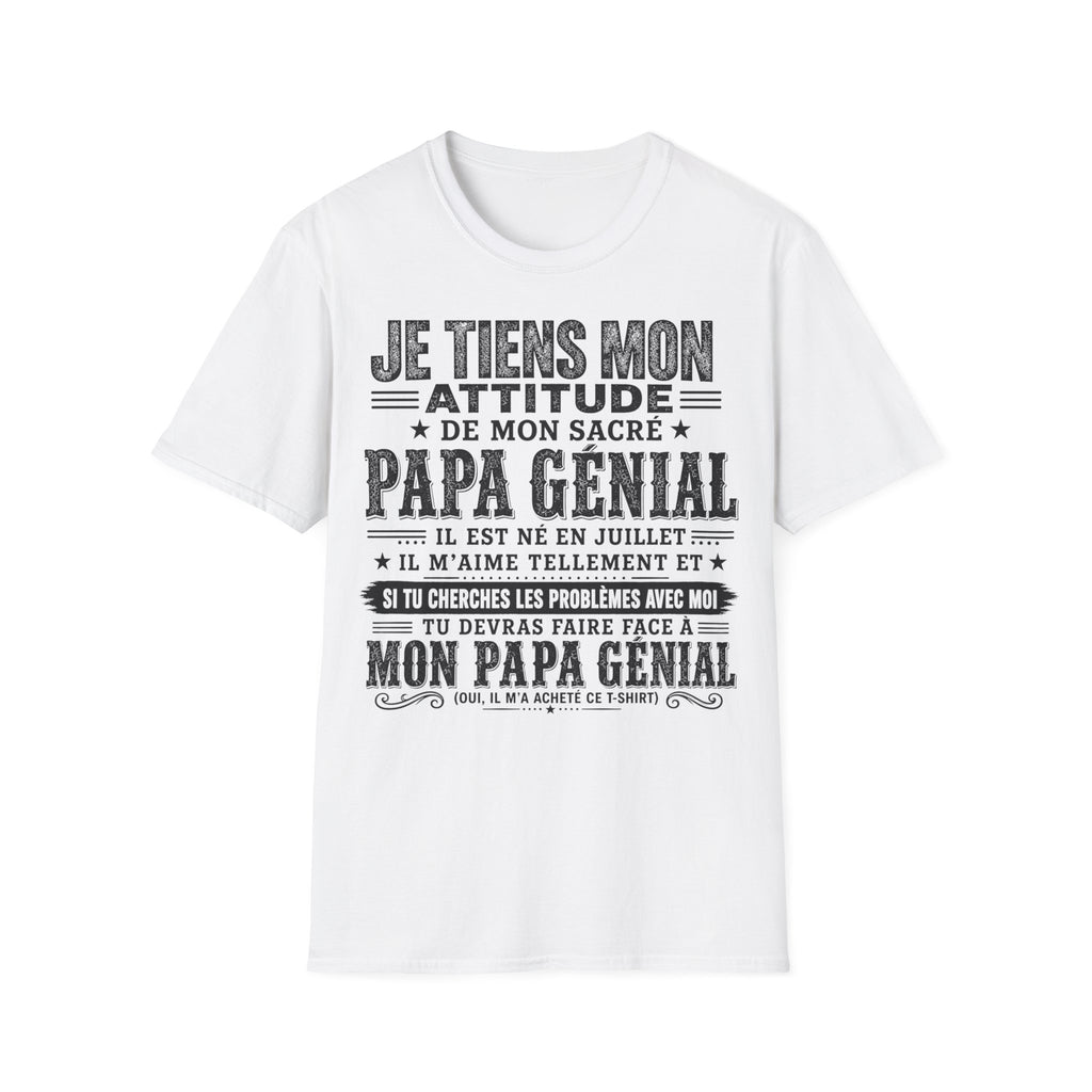 T-Shirt Papa Génial Né En Juillet