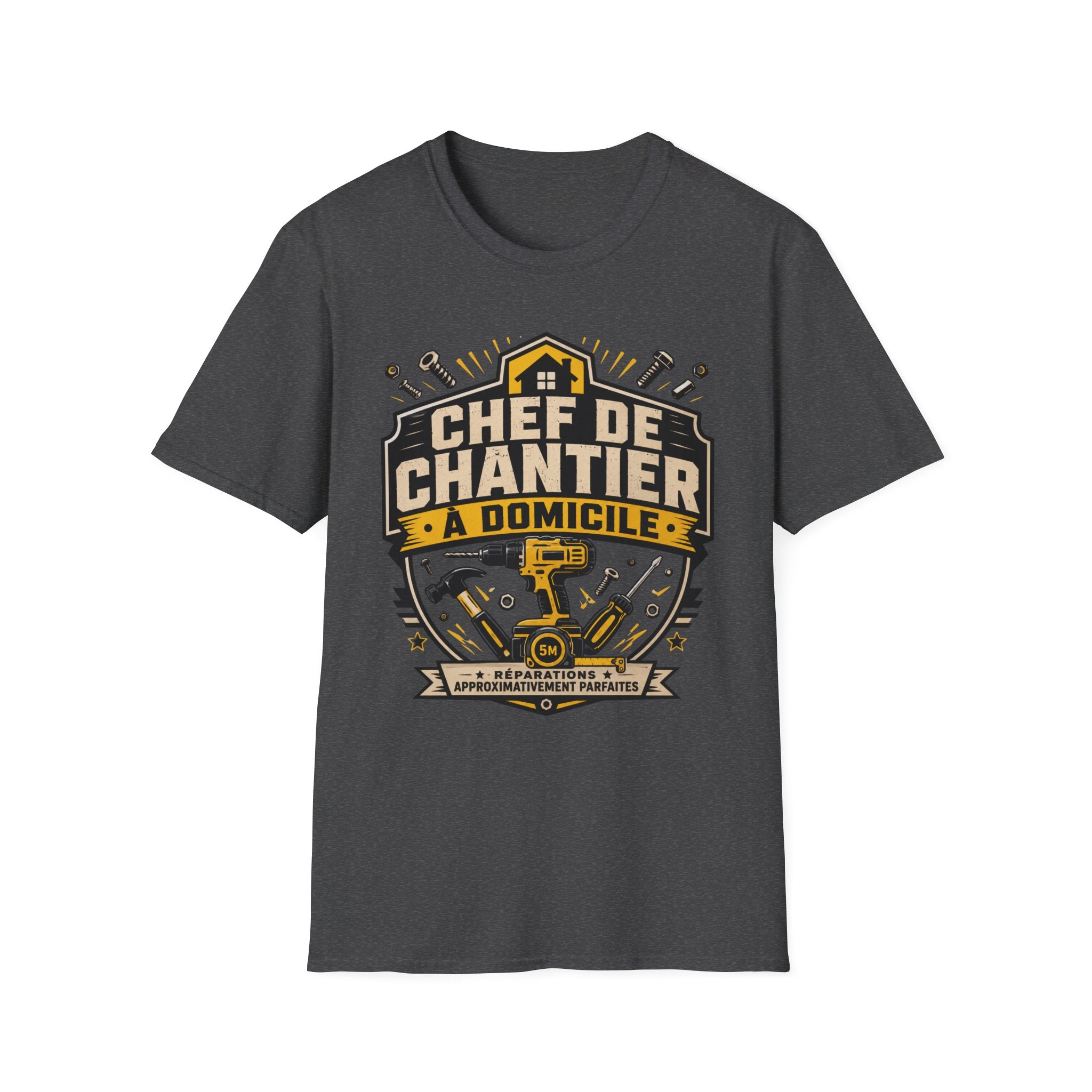T-Shirt Papa Chef De Chantier A Domicile