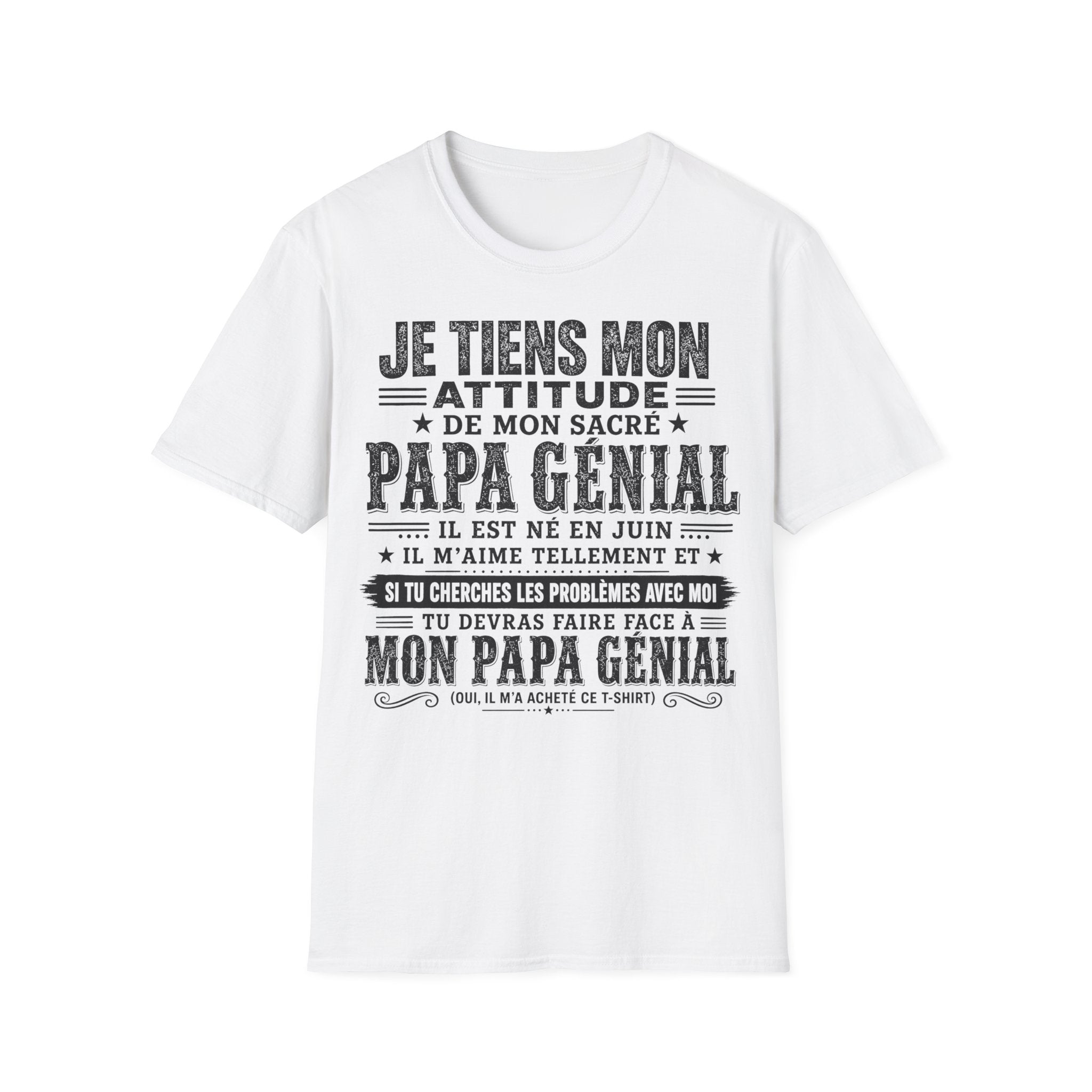 T-Shirt Papa Génial Né En Juin