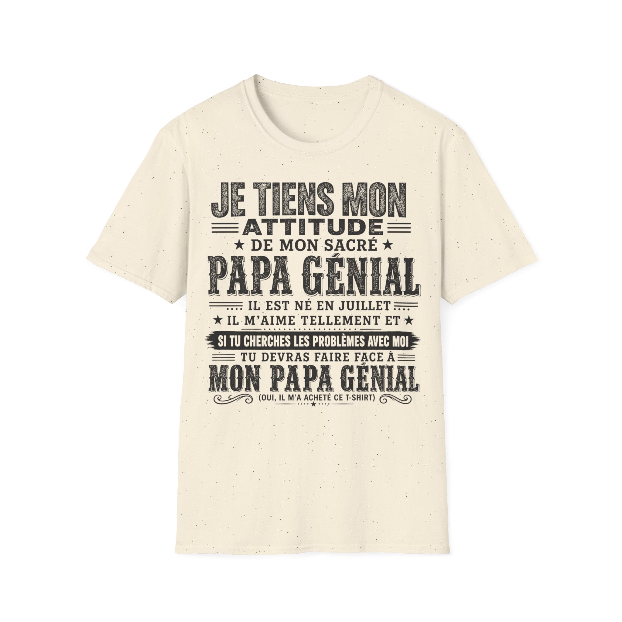 T-Shirt Papa Génial Né En Juillet