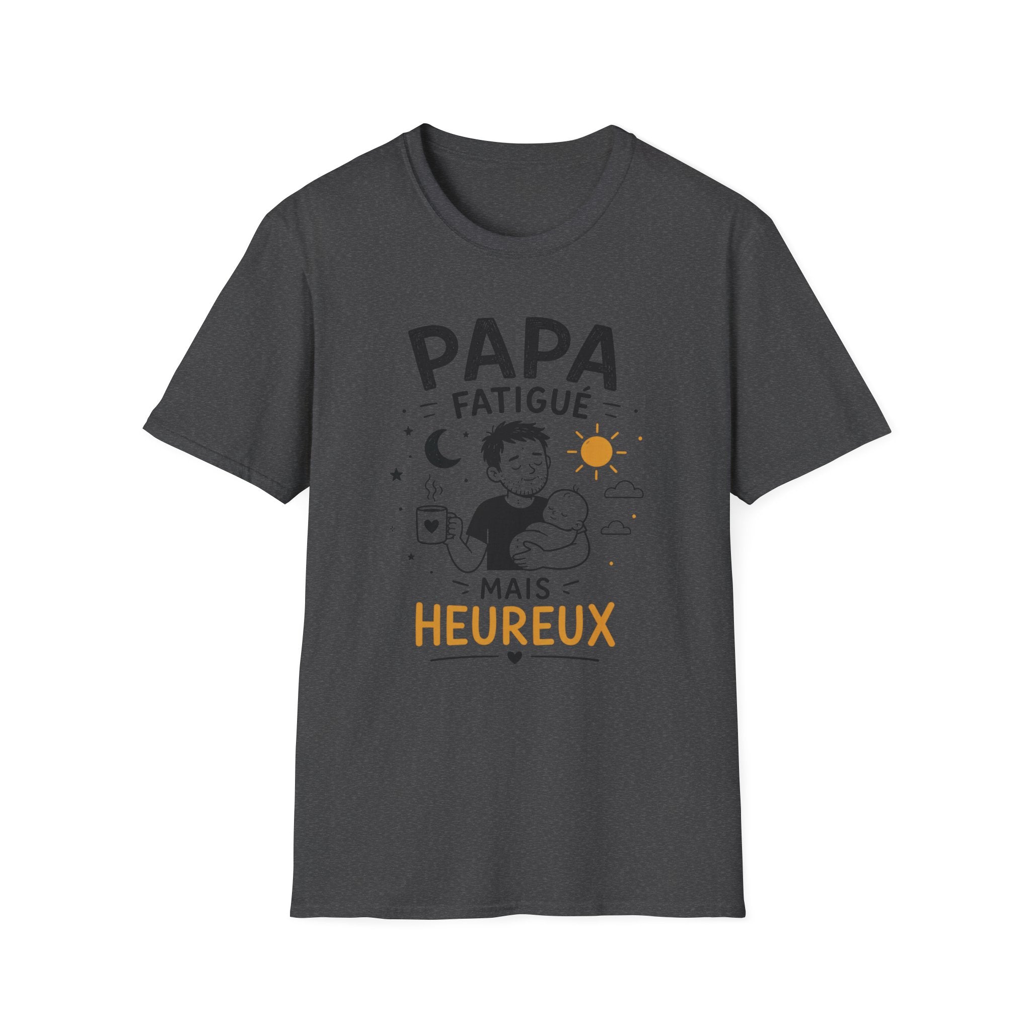 T-Shirt Papa Fatigué Mais Heureux