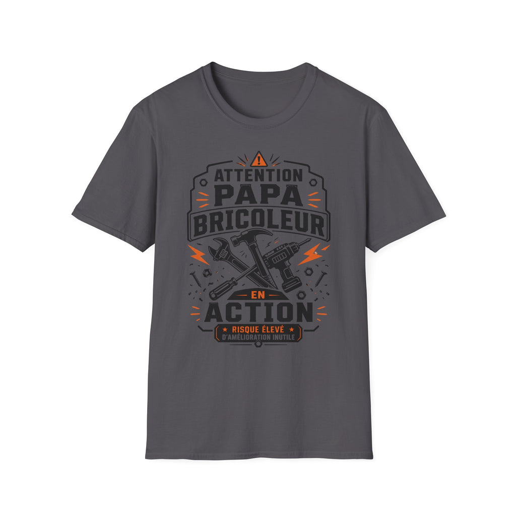 T-Shirt Attention Papa Bricoleur En Action