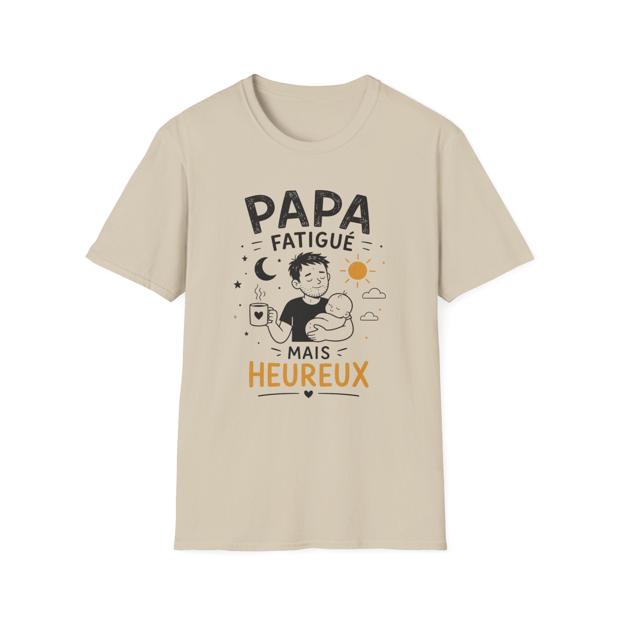 T-Shirt Papa Fatigué Mais Heureux