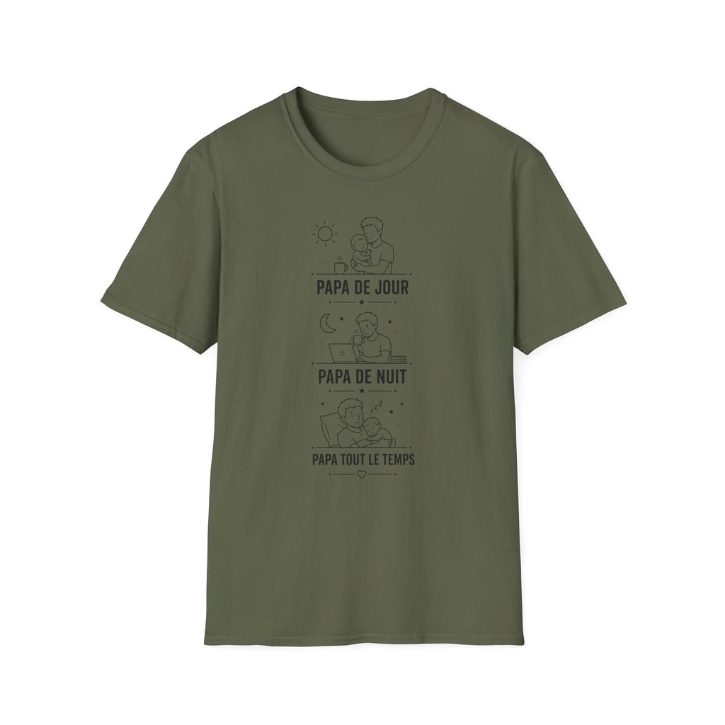 T-Shirt Papa De Jour Papa De Nuit