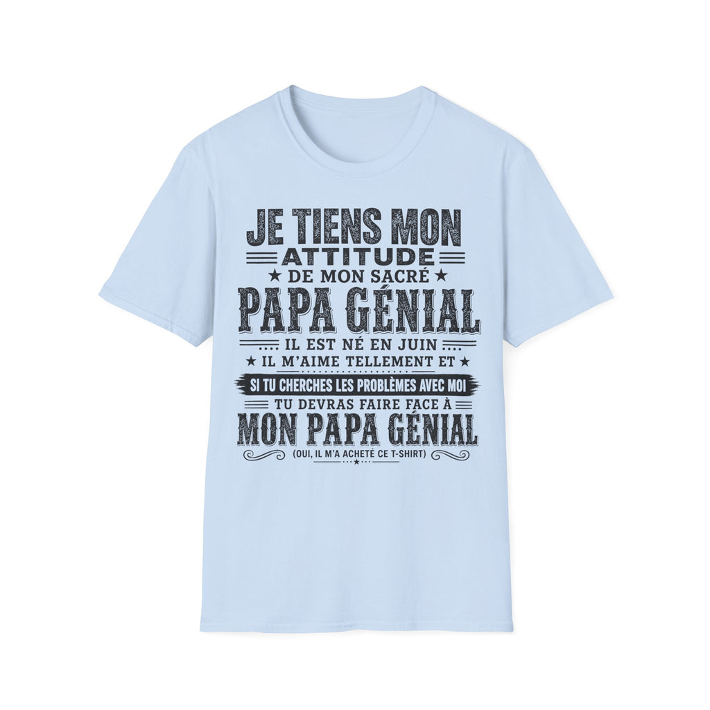 T-Shirt Papa Génial Né En Juin