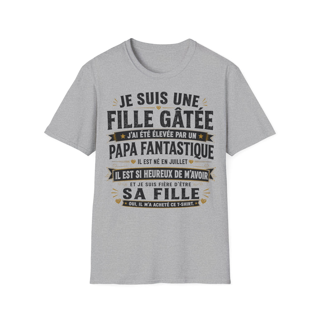 T-Shirt Papa Fantastique Né En Juillet