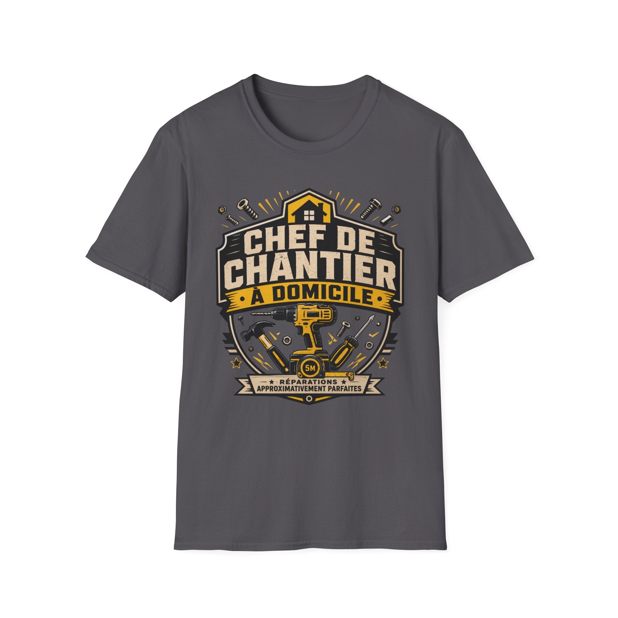 T-Shirt Papa Chef De Chantier A Domicile