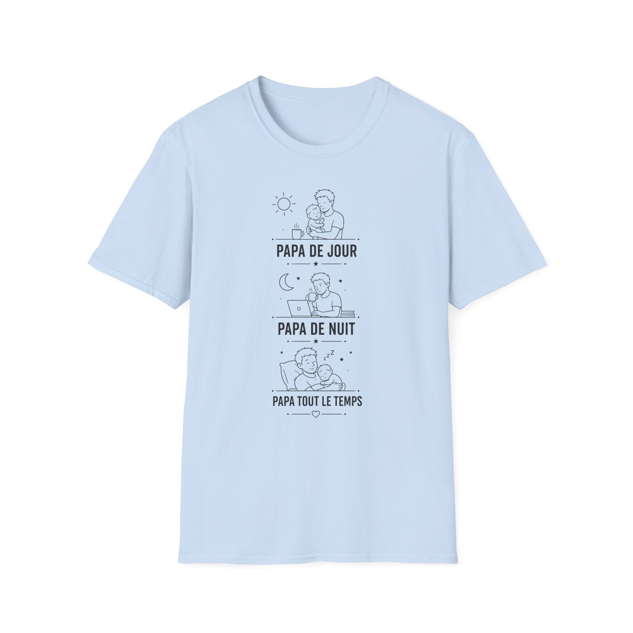 T-Shirt Papa De Jour Papa De Nuit
