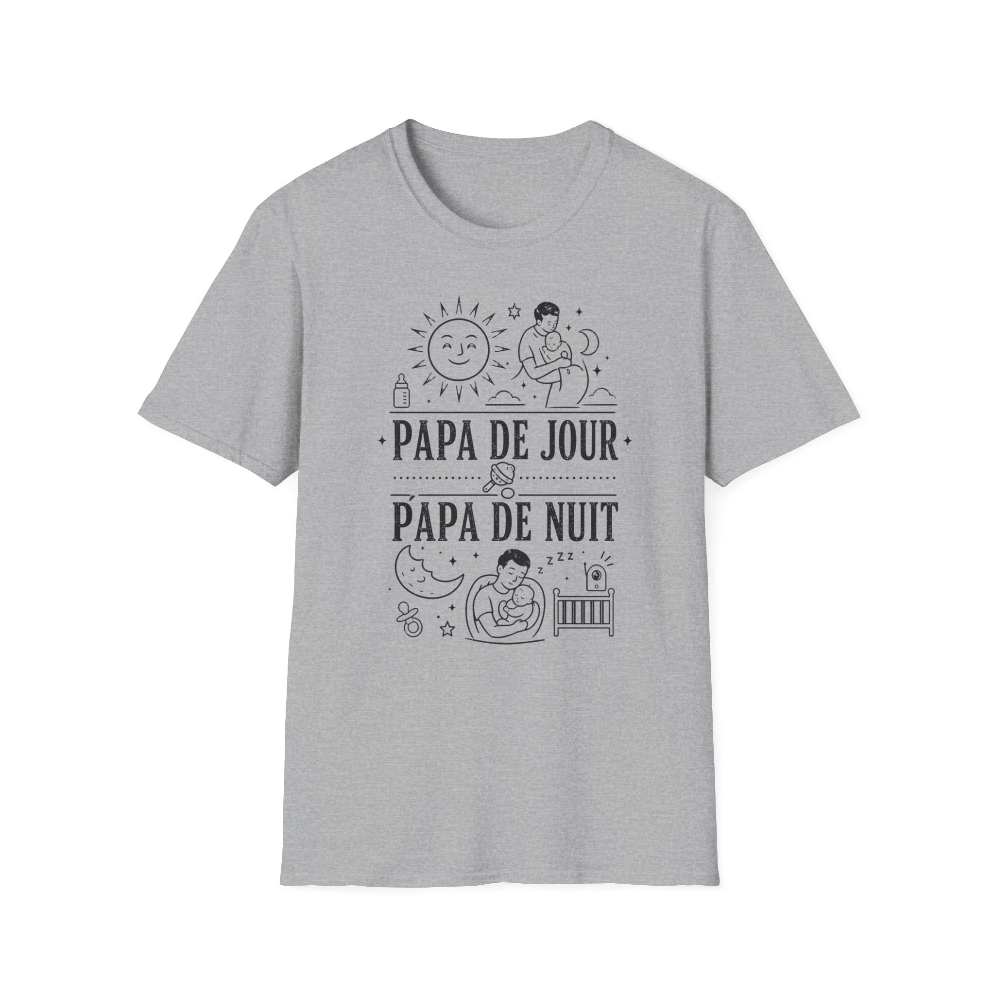 T-Shirt Papa De Jour Papa De Nuit