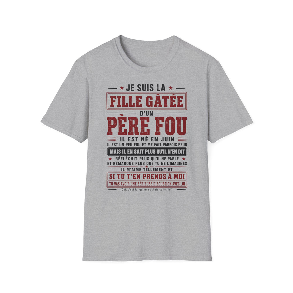 T-Shirt Papa Fou Né En Juin